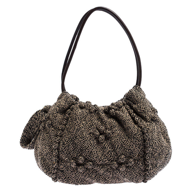 Pre Owned Sonia Rykiel Beige Tweed Hobo