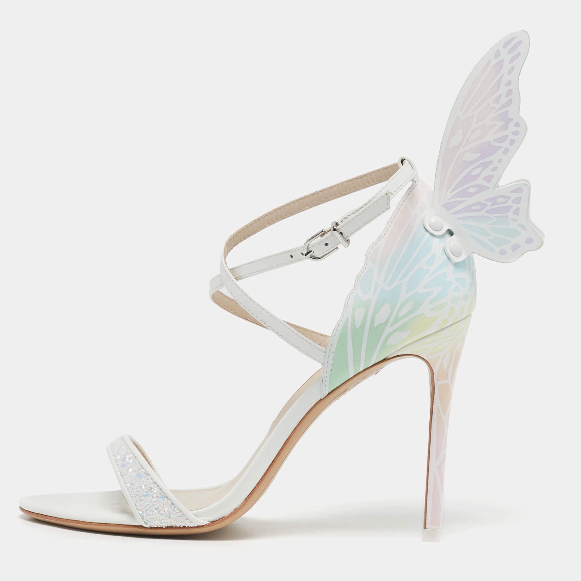 Pre Owned Sophia Webster Talulah Size 37.5 Multicolor Leather Ankle Strap Sandals