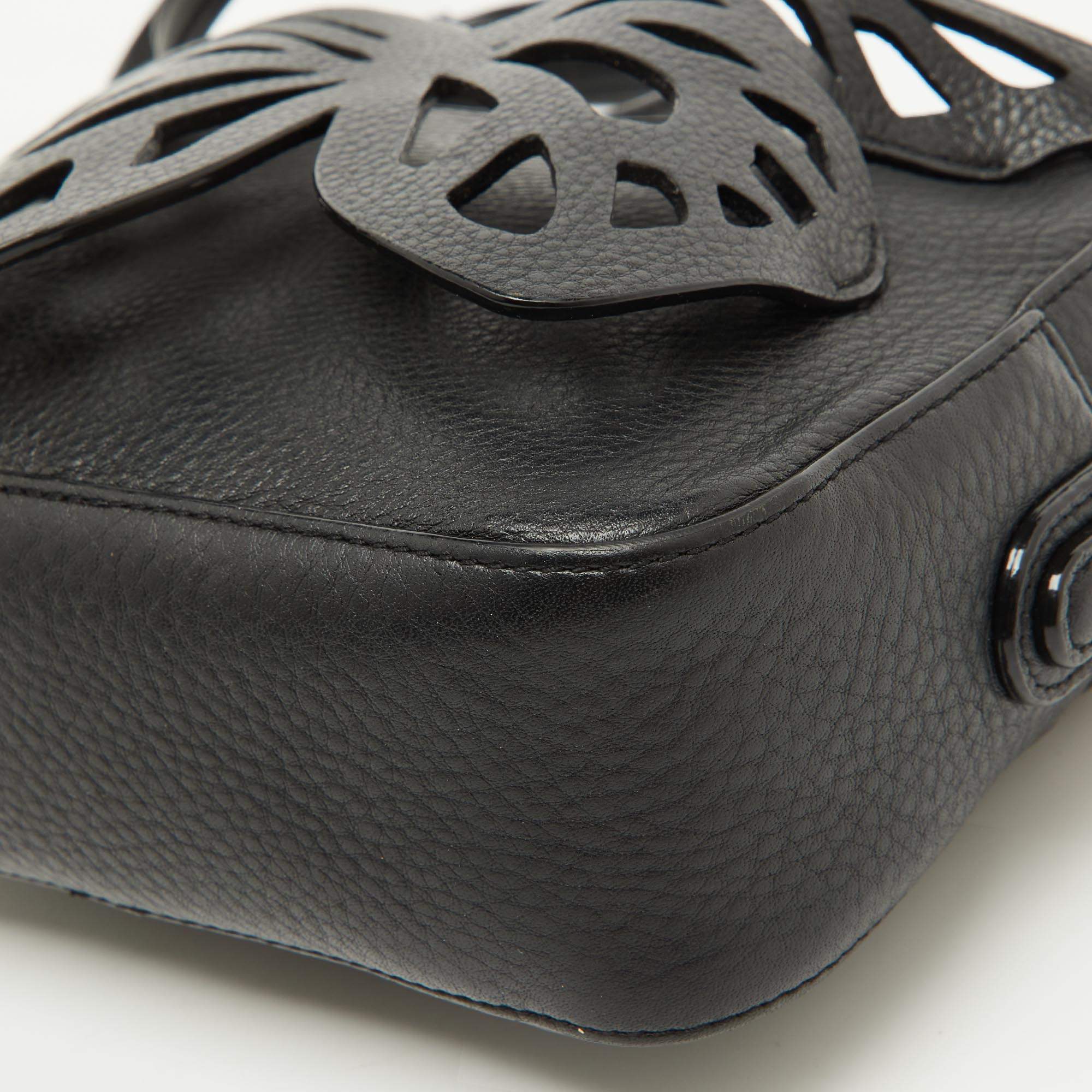 Pre Owned Sophia Webster Black Leather Flossy Butterfly Camera Crossbody Bag