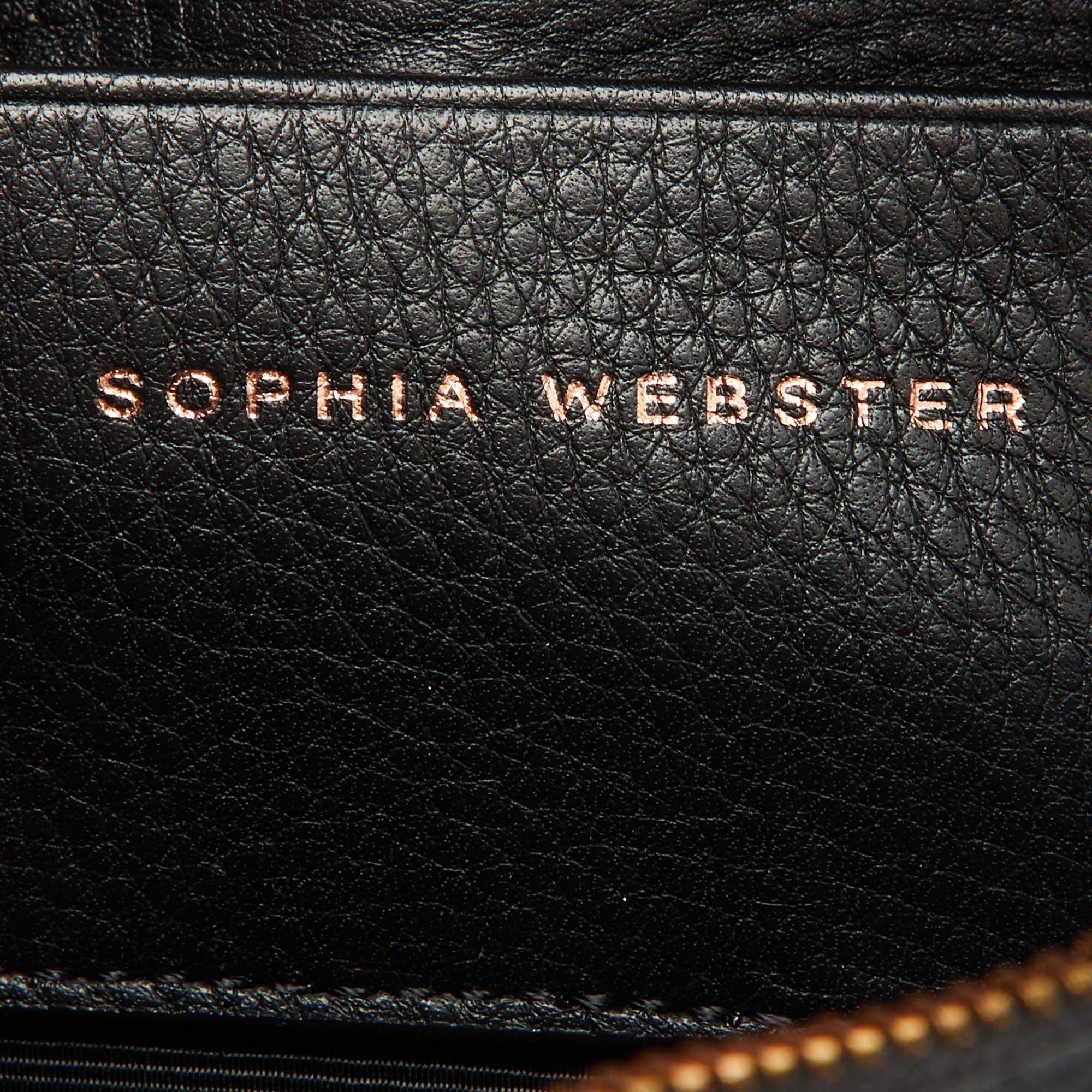 Pre Owned Sophia Webster Black Leather Flossy Butterfly Camera Crossbody Bag