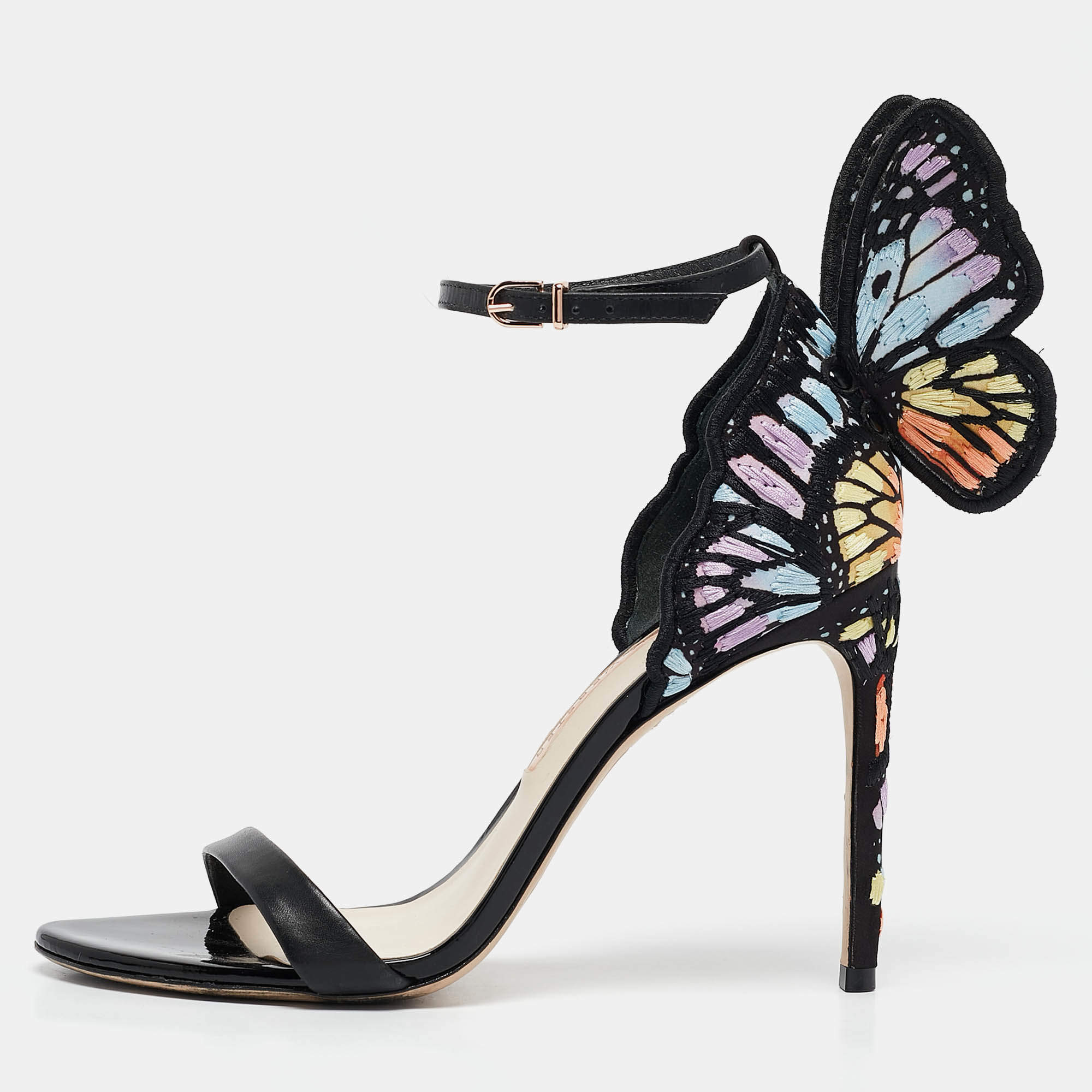 Sophia Webster Multicolor Canvas and Leather Chiara Ankle Strap Sandals Size 39