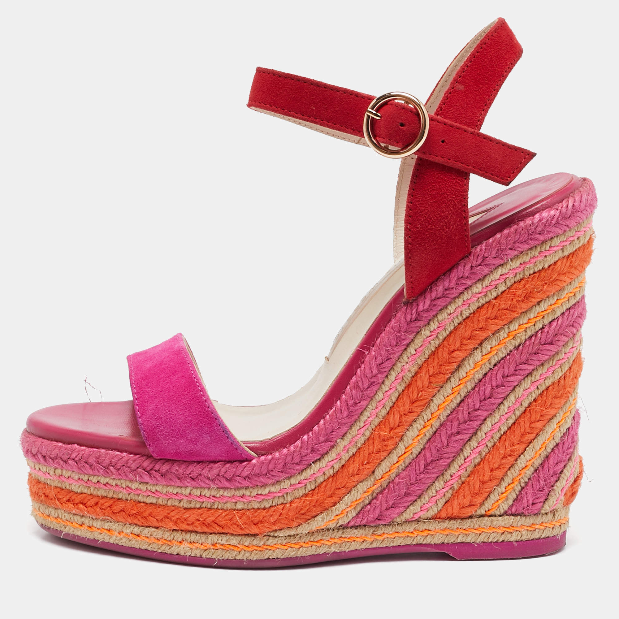 Sophia Webster Multicolor Suede Lucita Espadrille Sandals Size 37