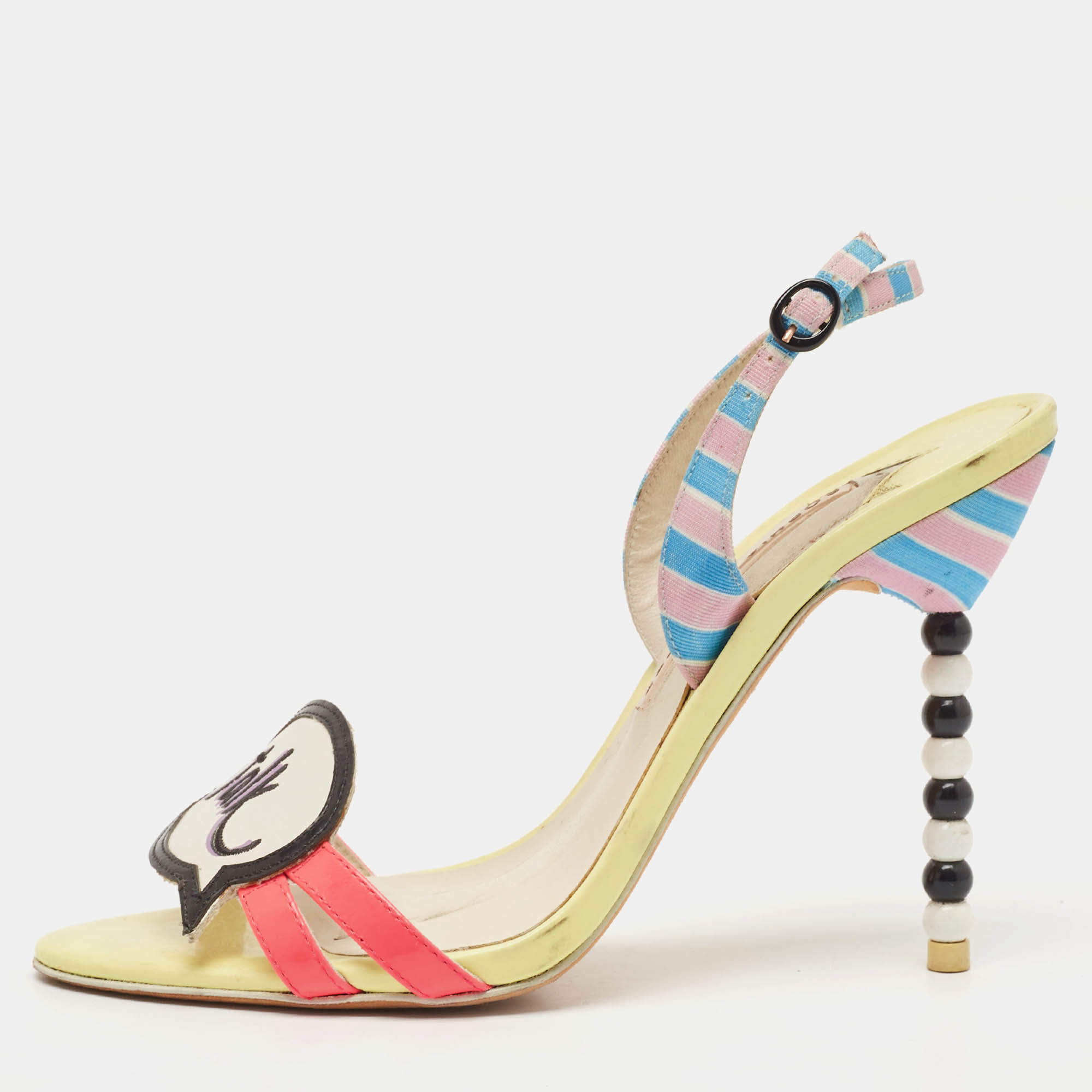 Sophia Webster Multicolor Leather And Patent Oprah Hot Stepper Sandals Size 39