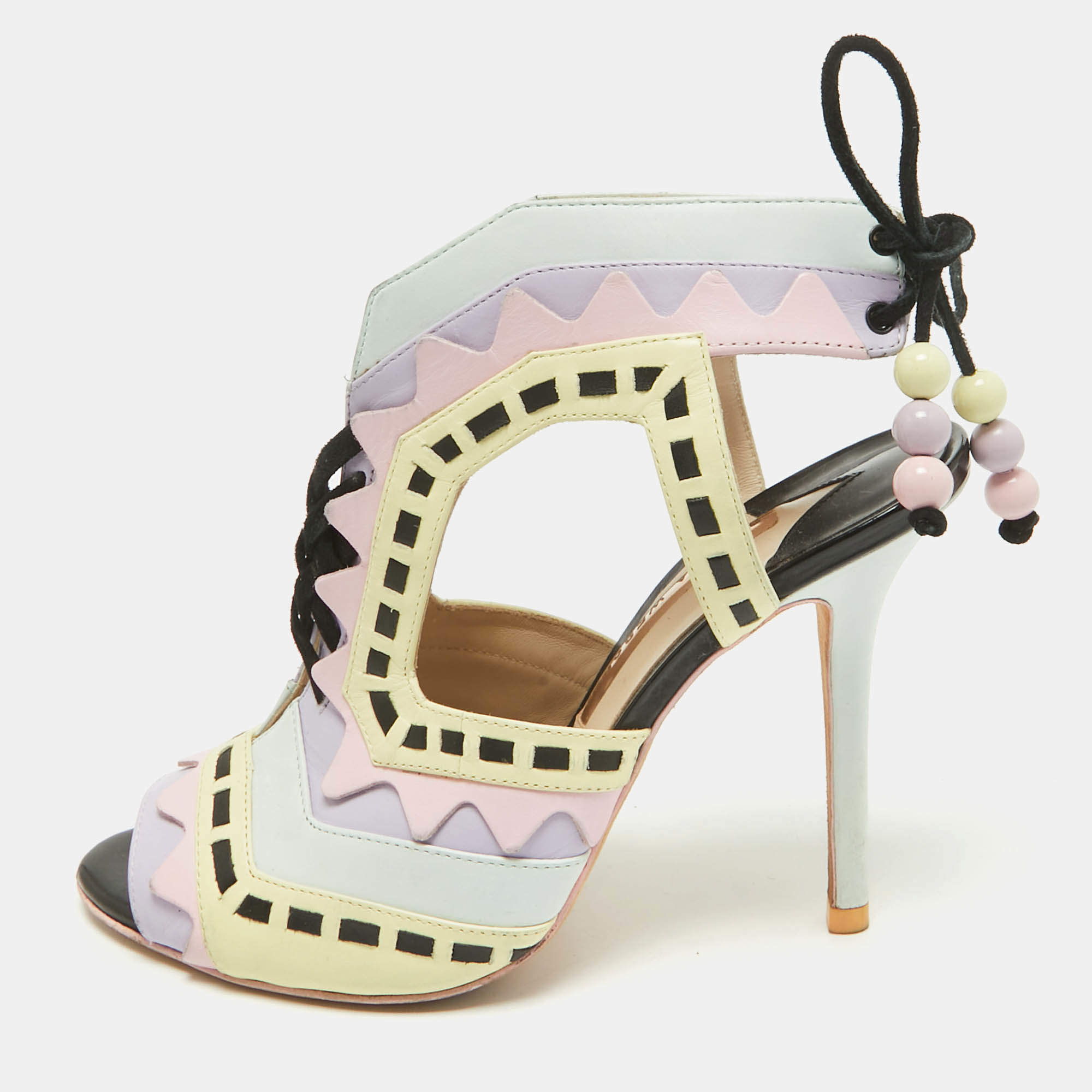 Pre Owned Sophia Webster Multicolor Leather Riko Cut Out Sandals Size 39