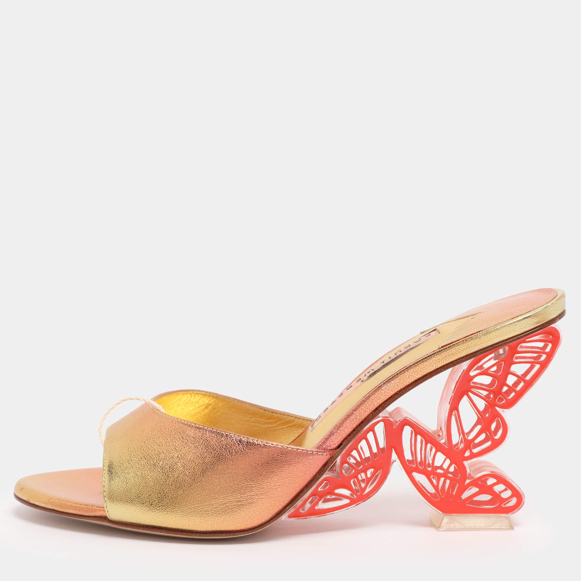 Pre Owned Sophie Webster Sunset Leather Paloma Butterfly Mules 38