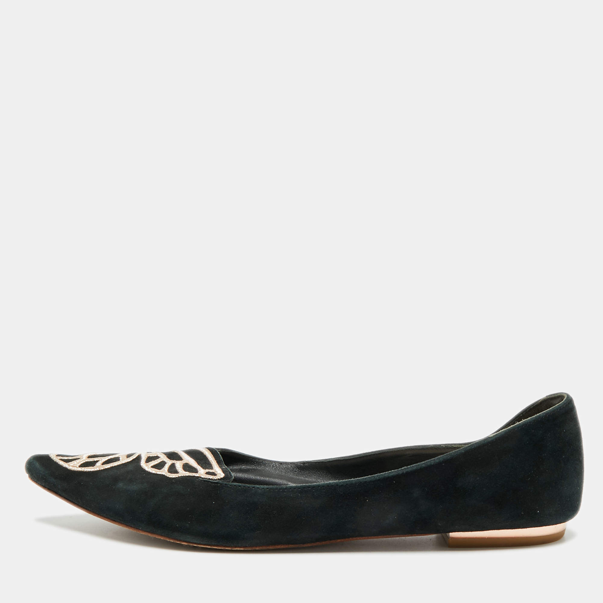 مملوكة مسبقًا Sophia Webster Bibi Butterfly Size 40 Black Suede Smoking Slippers