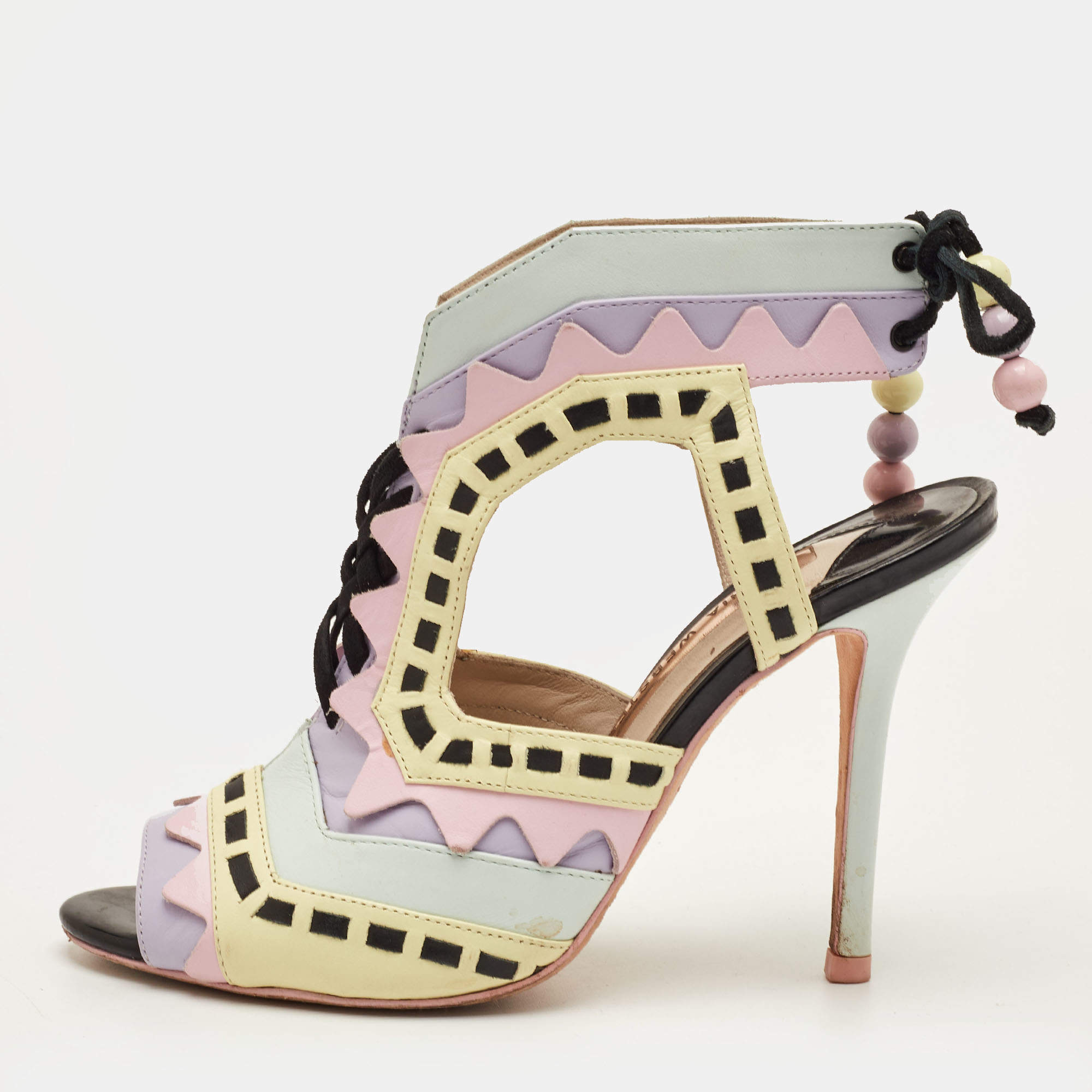 Pre Owned صندل صوفيا ويبستر ريكو جلد متعدد الألوان مقاس 38