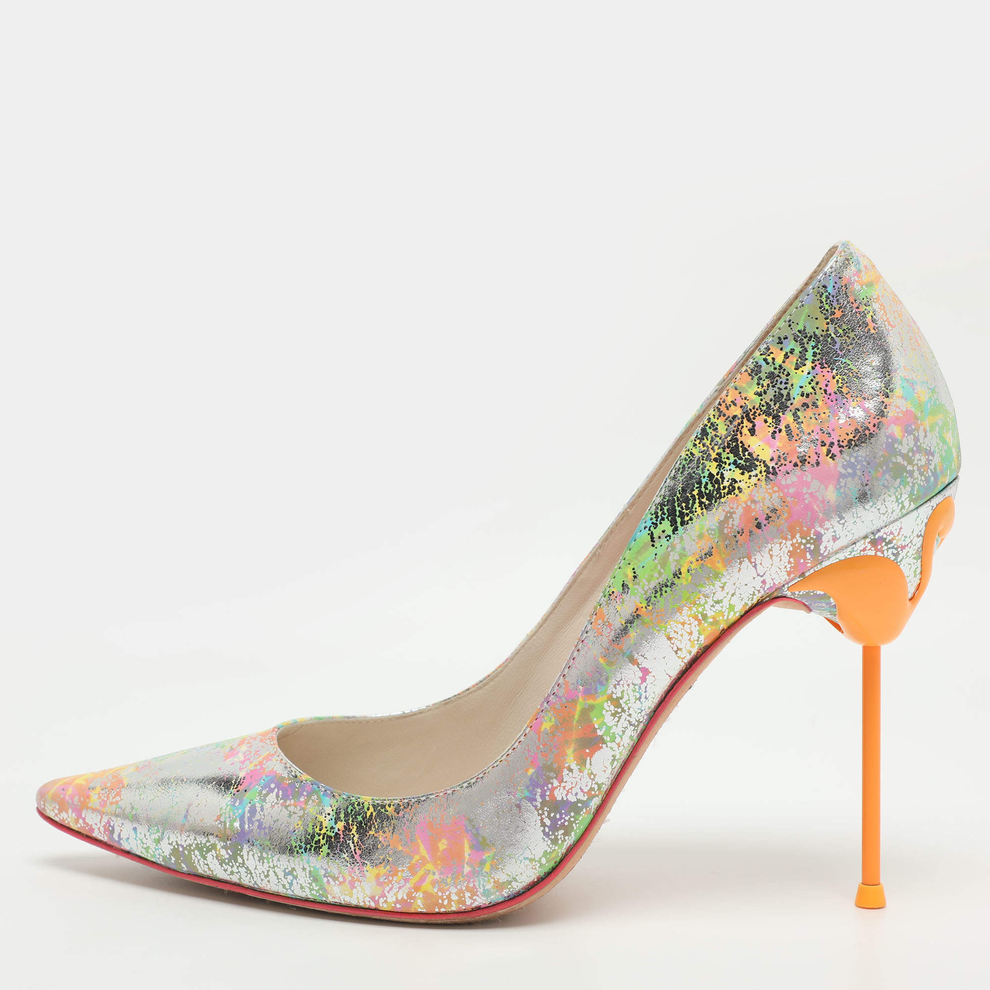 Pre Owned Sophia Webster Size 41 Multicolor Printed Leather Pumps