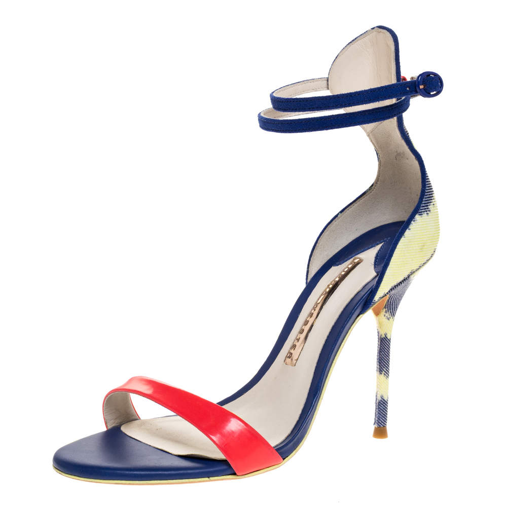 Sophia Webster Multicolor Patent And Canvas Nicole Sandals Size 36.5