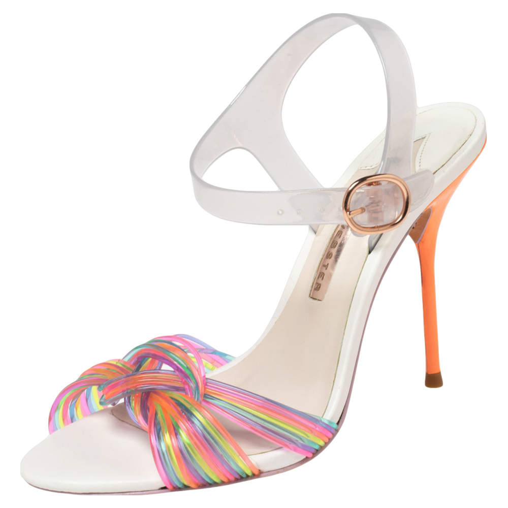 Pre Owned Sophia Webster Multicolor PVC And Jelly Coralie Ankle Strap Sandals Size 37.5