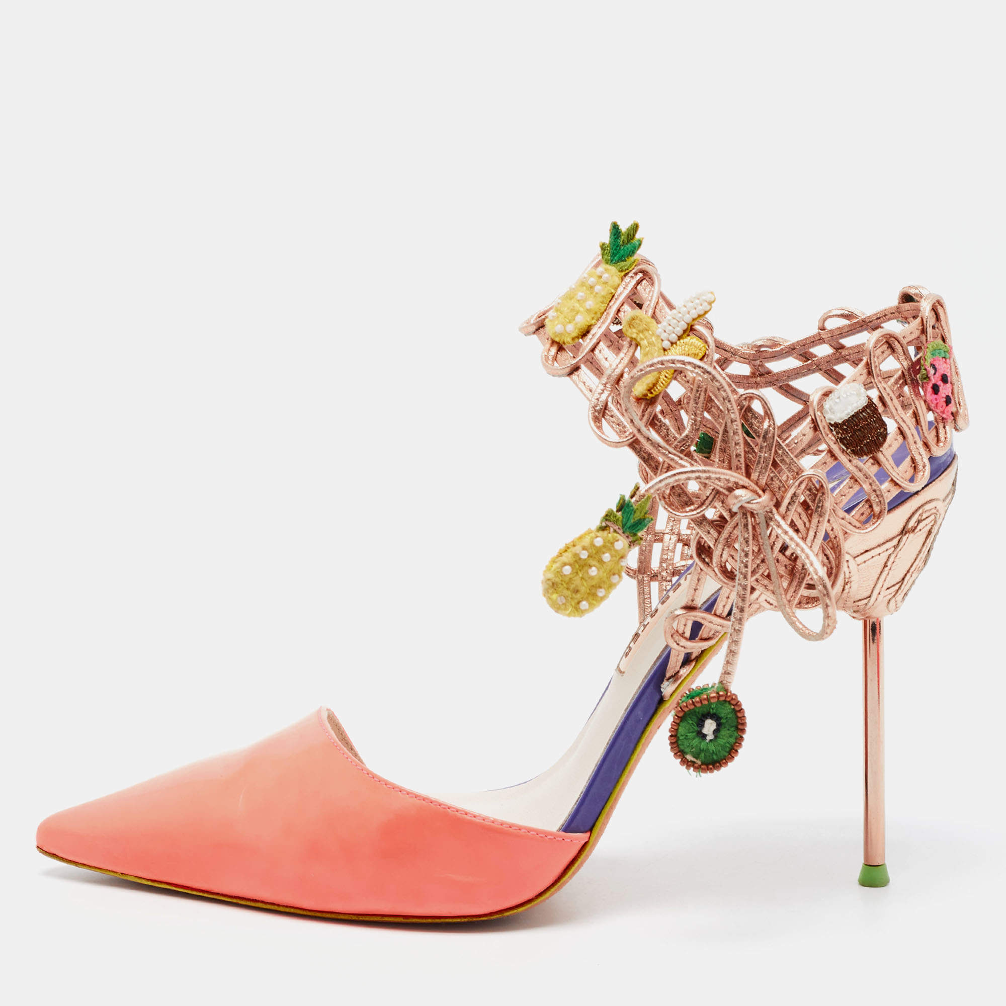 Sophia Webster Multicolor Leather Embellished Ankle Wrap Sandals Size 41