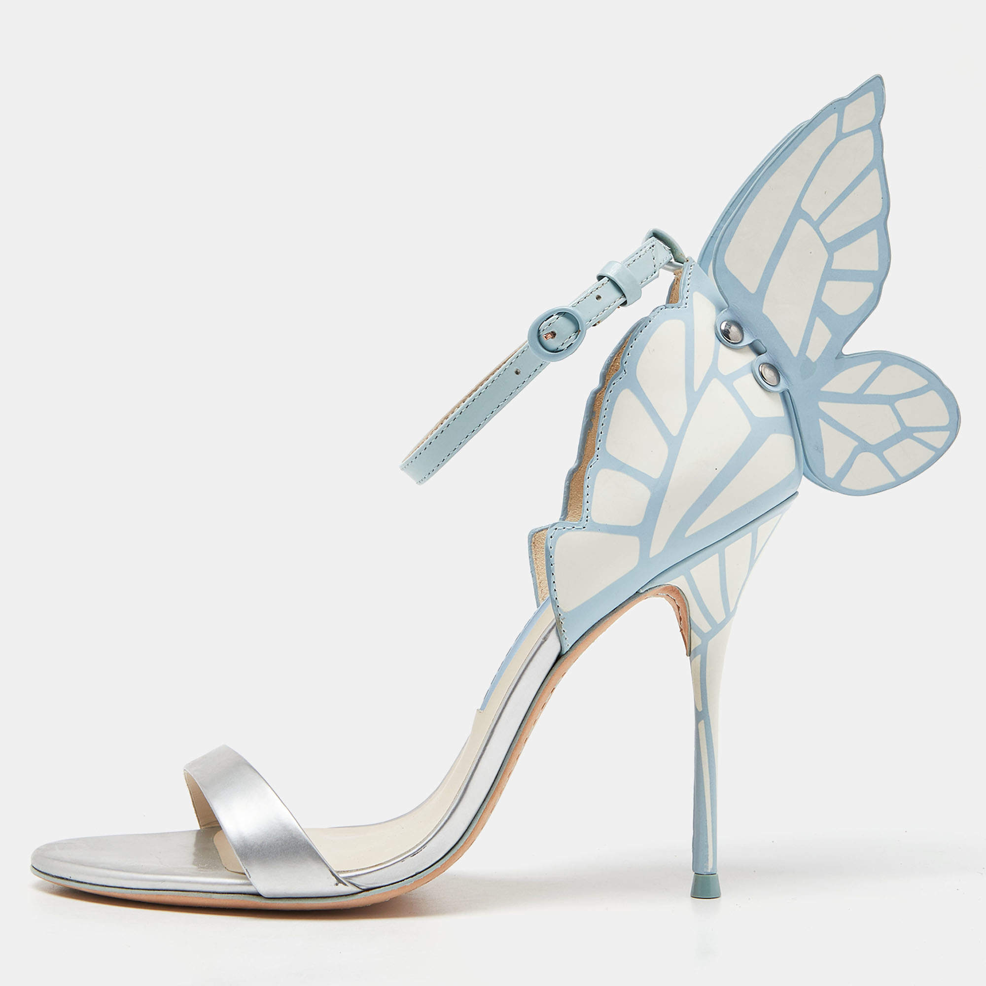 Sophia Webster Multicolor Patent Leather Chiara Butterfly Ankle Strap Sandals Size 38
