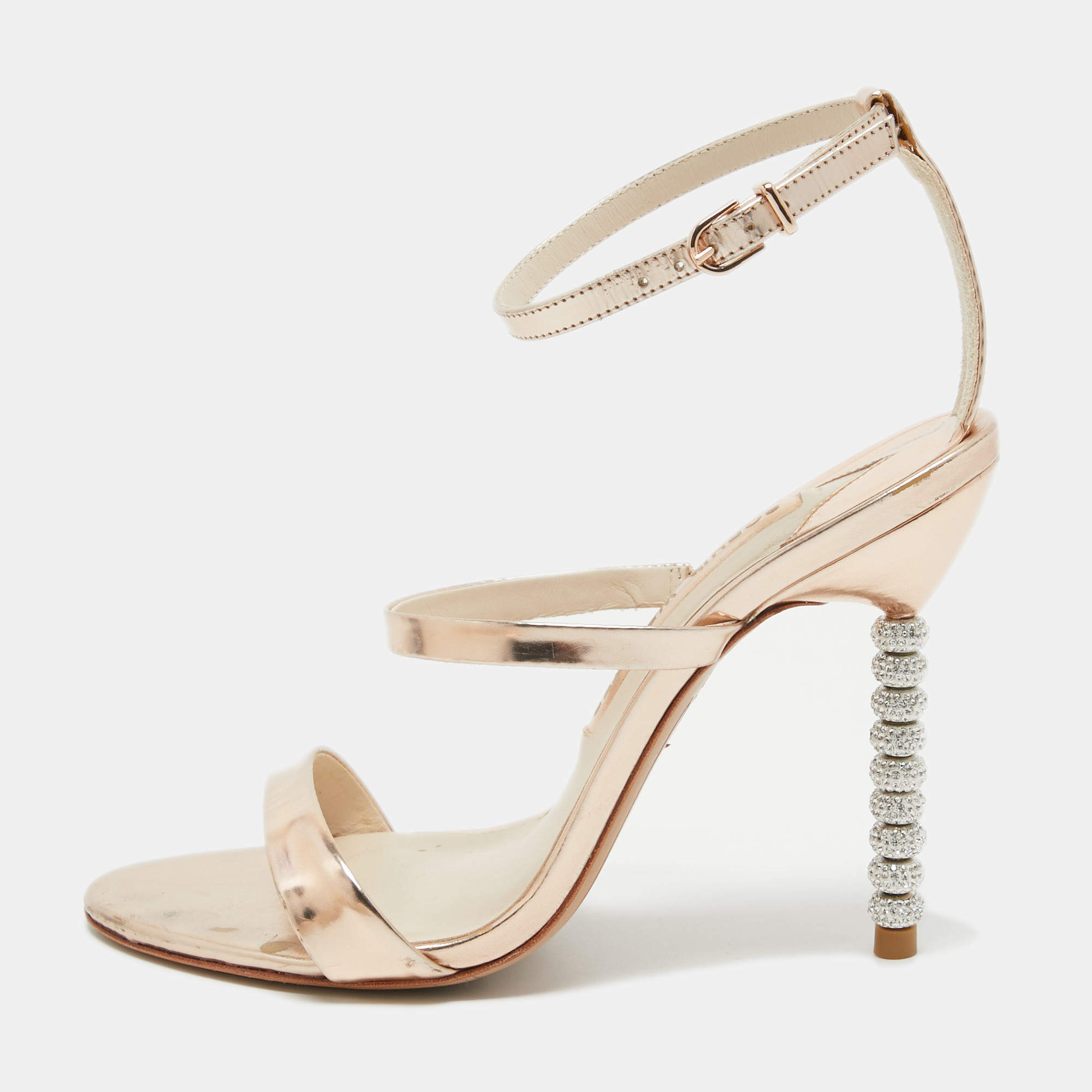 Sophia Webster Rose Gold Leather Rosalind Sandals Size 37.5