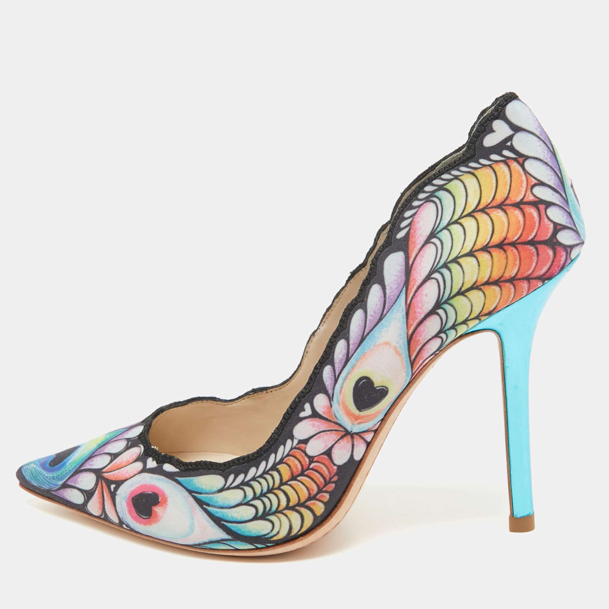 Sophia Webster Multicolor Fabric Rio Print Pointed Toe Pumps Size 38