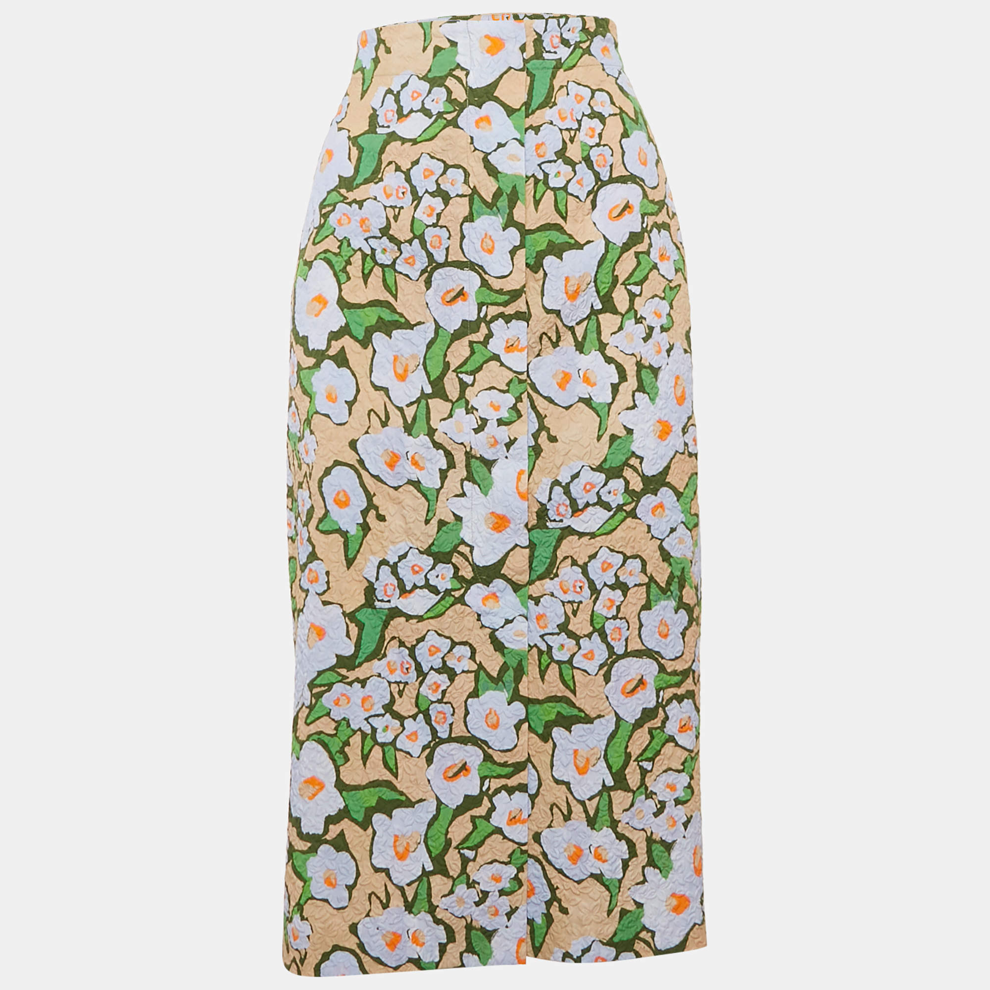 Sportmax Green Floral Print Cotton Ocarina Pencil Skirt M