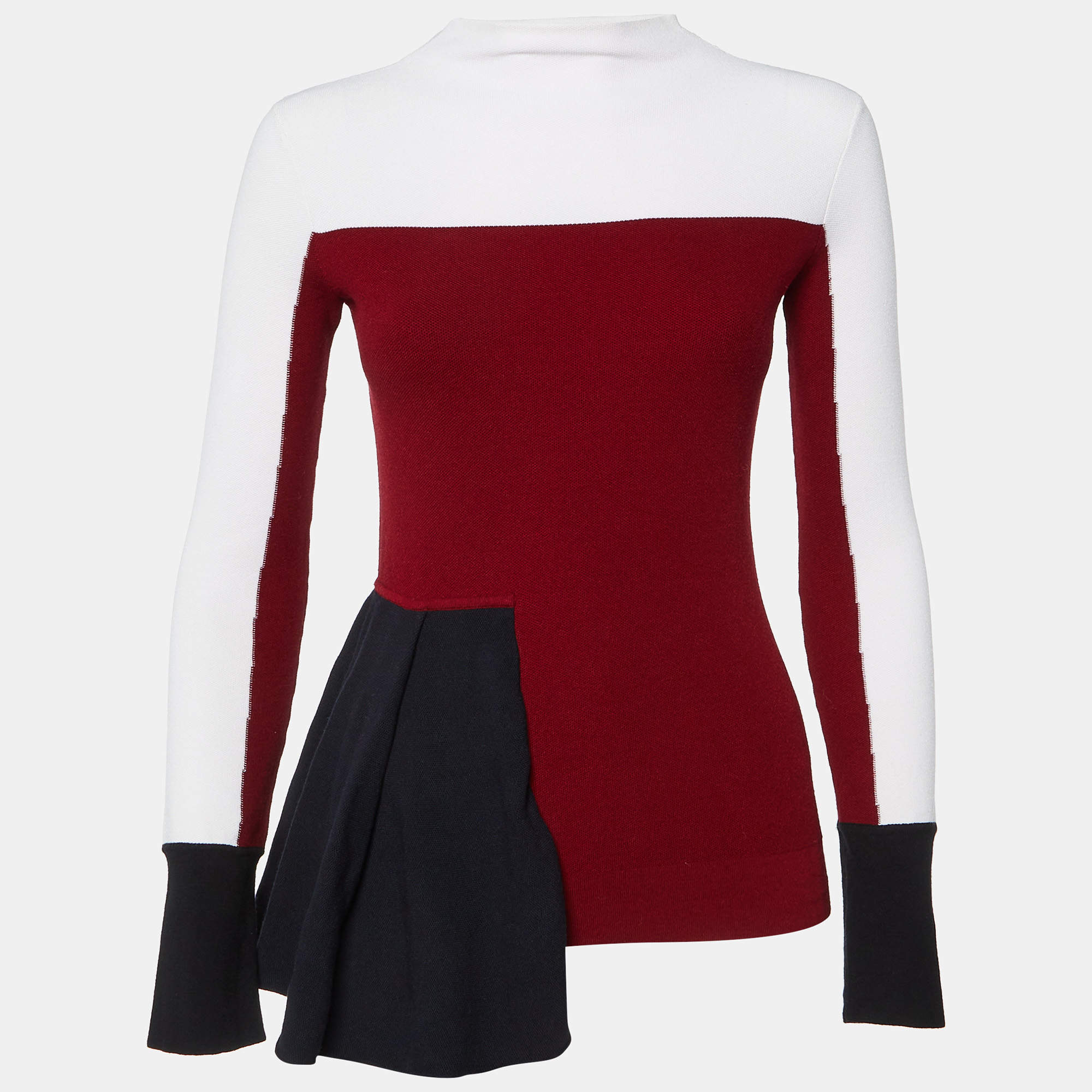 Sportmax Multicolor Knit Pleat Detail Top S