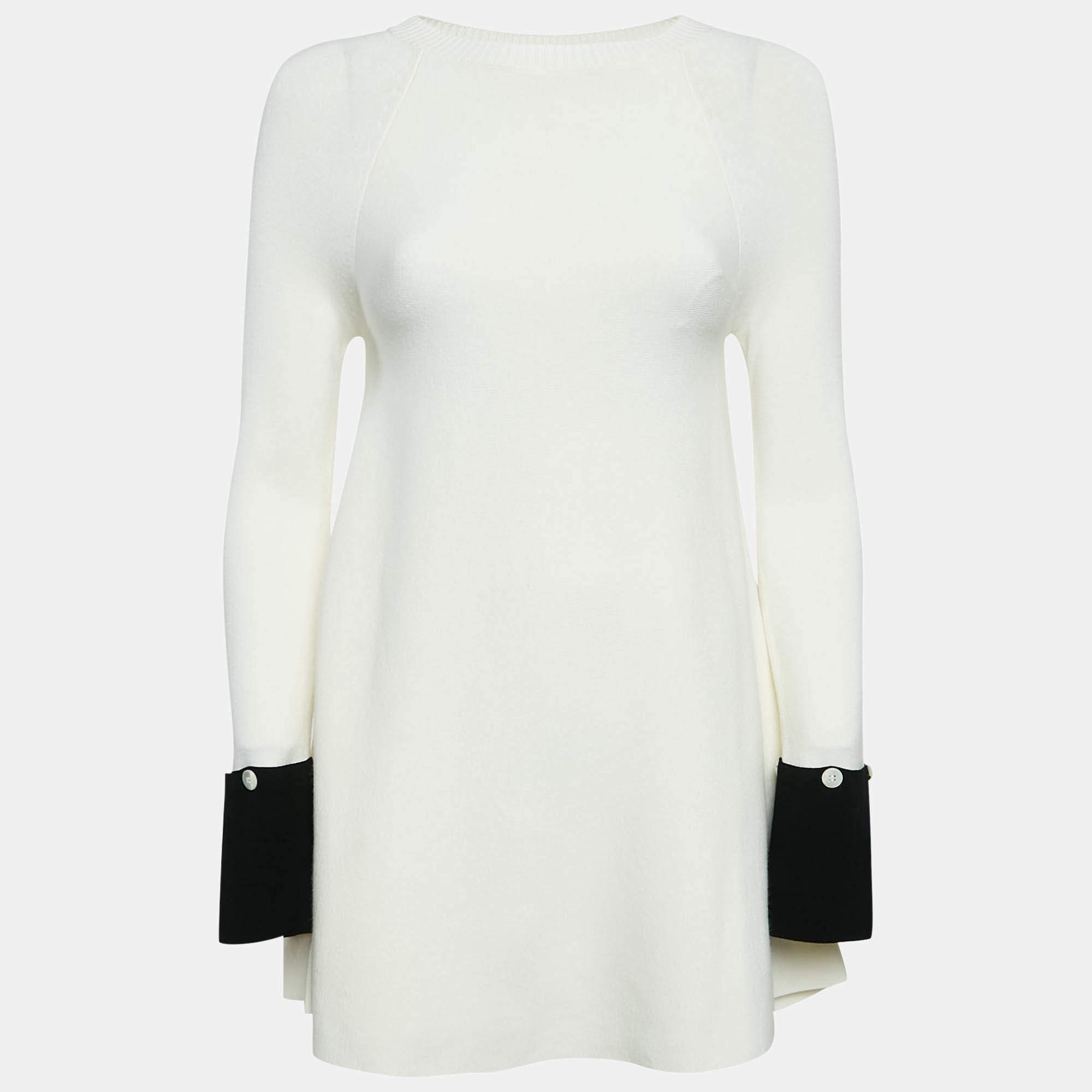 Pre Owned Sportmax Monochrome Knit A-Line Mini Dress S