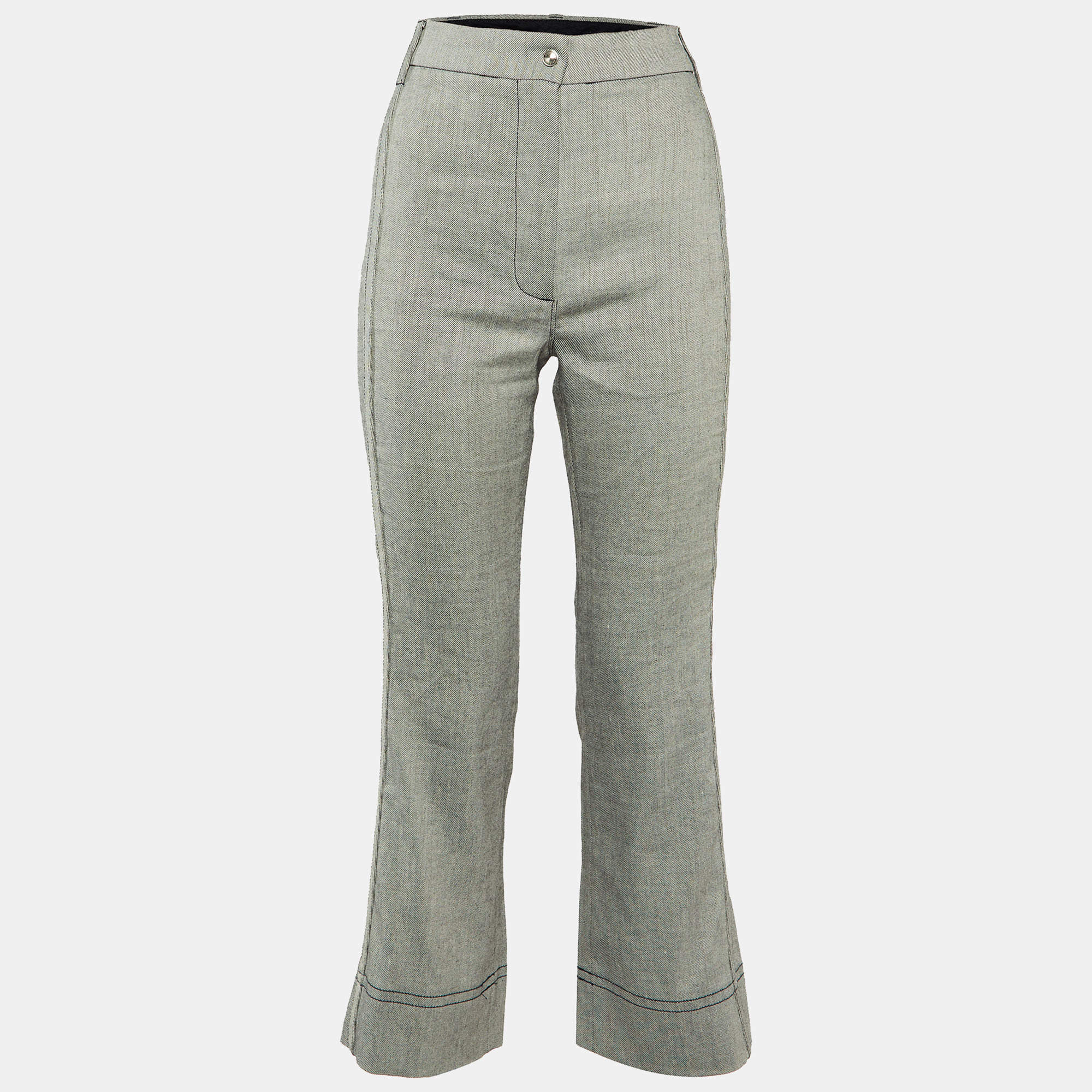 Sportmax Blue Linen Blend Trousers M