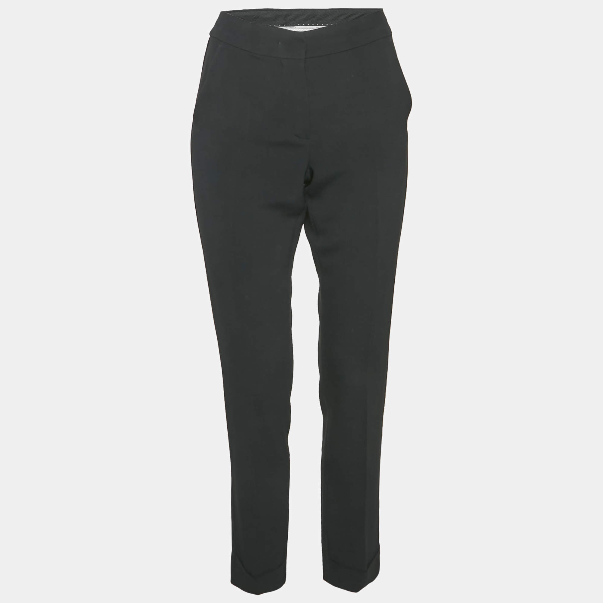 Pre Owned Sportmax Black Crepe Trousers M