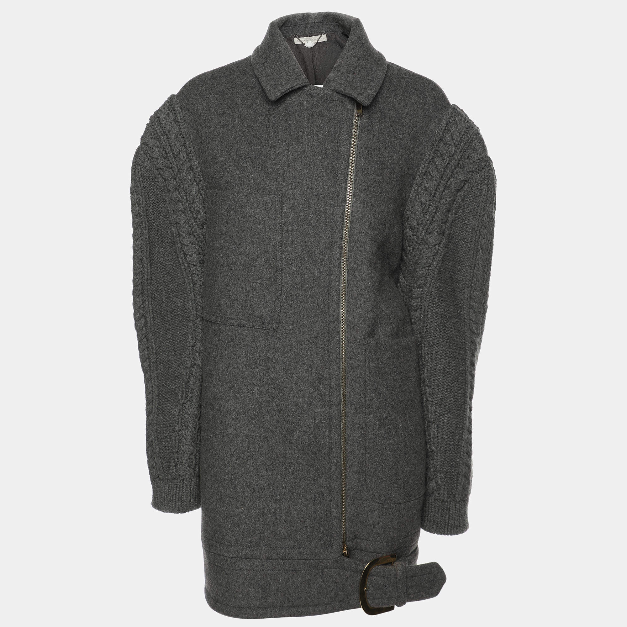 Stella McCartney Grey Wool Felicity Short Coat S