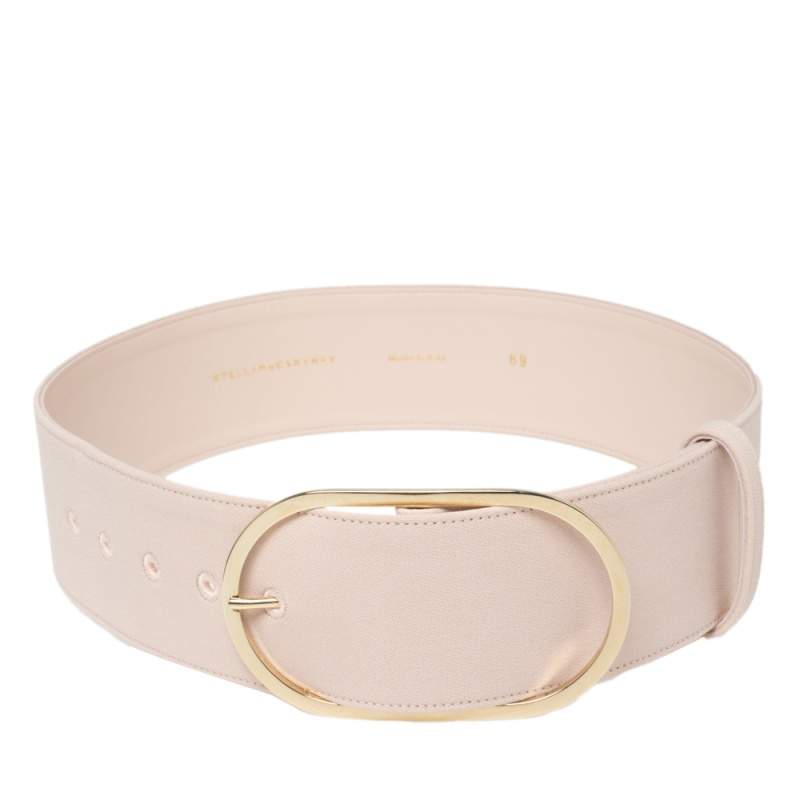 Stella McCartney Powder Pink Canvas Buckle Waist Belt 69CM