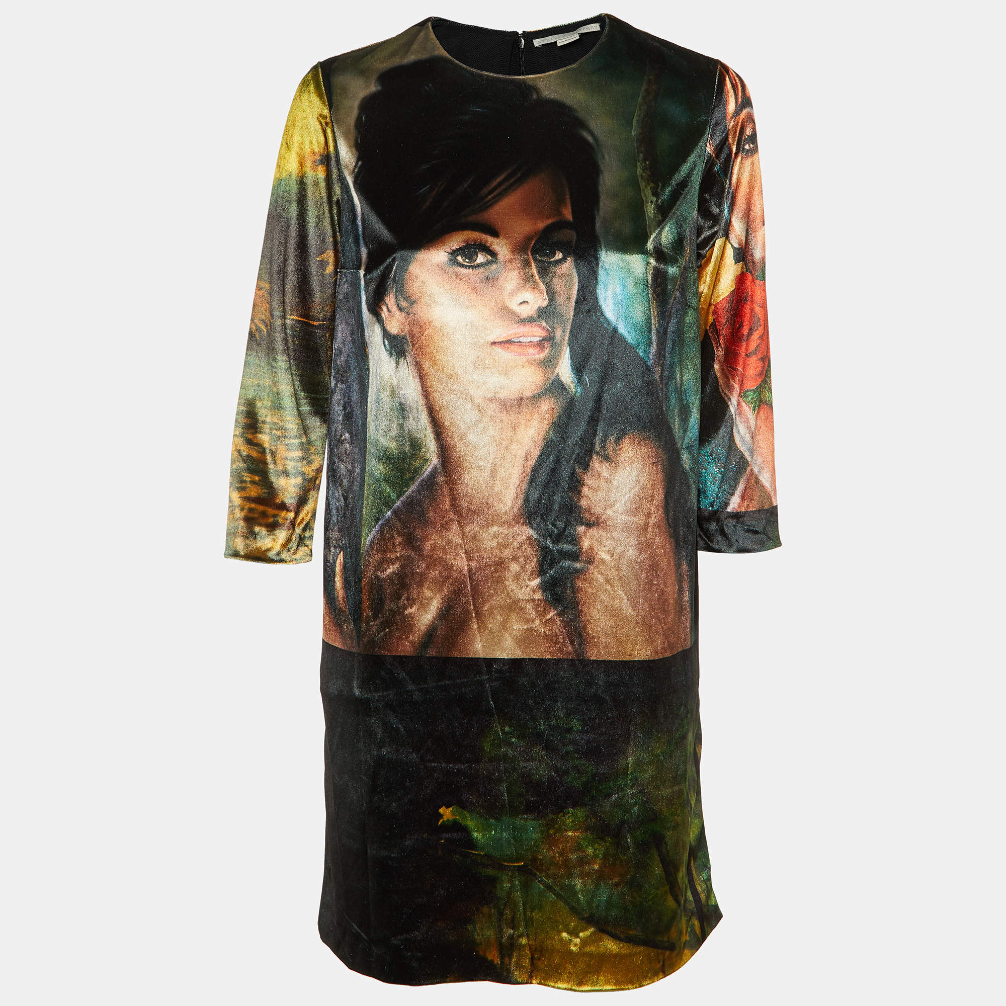Stella McCartney Multicolor Printed Velvet Mini Dress XS  