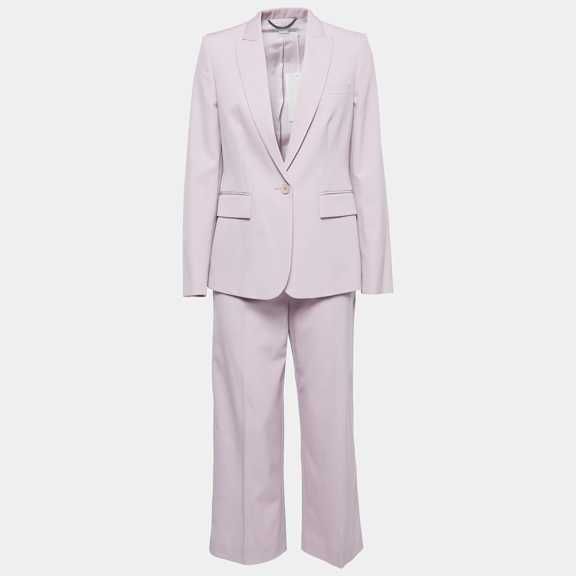 Pre Owned Stella McCartney Lavender Wool Blend Pant Suit S