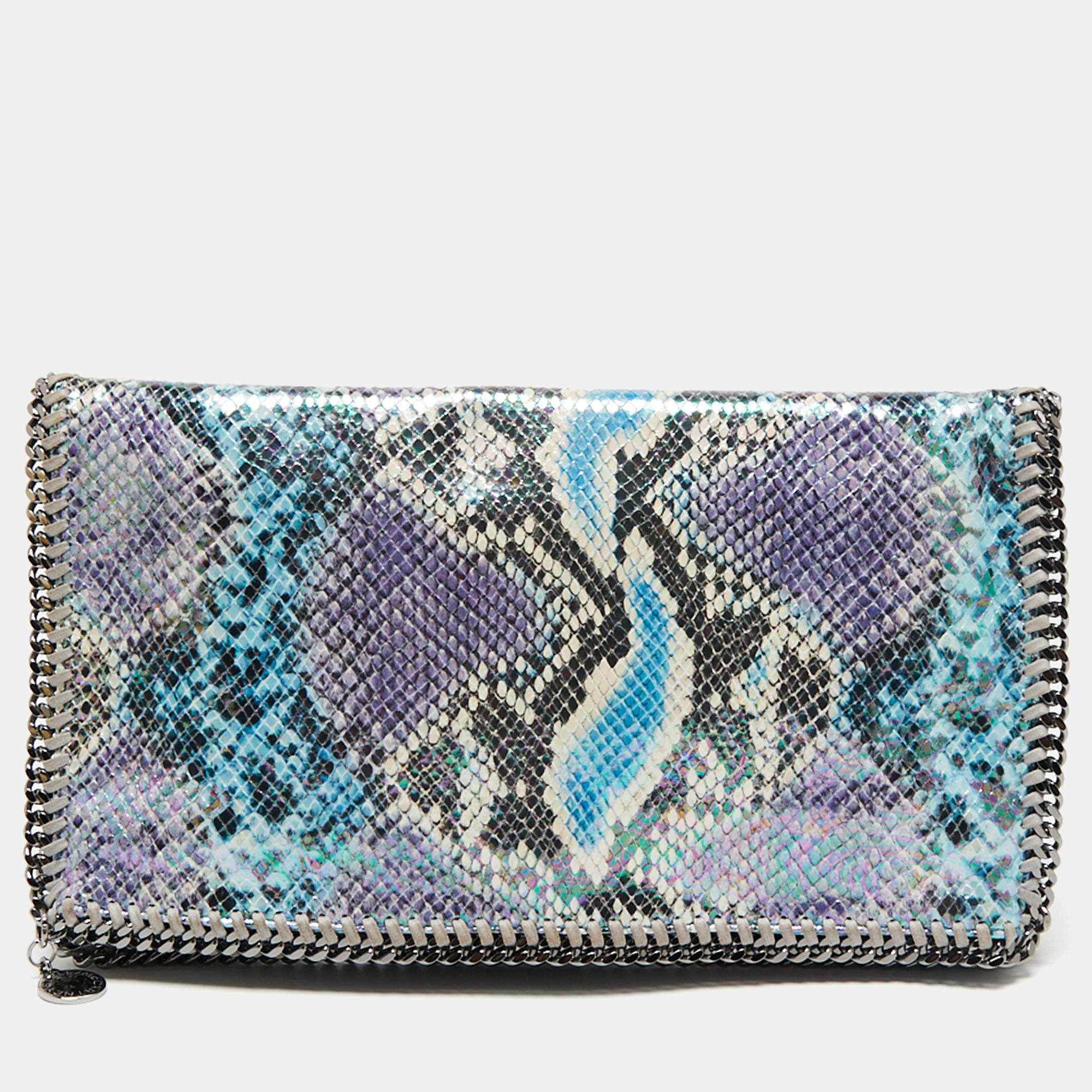 Pre Owned حقيبة كلتش ستيلا مكارتني فالابيلا فلو جلد ثعبان صناعي متعدد الألوان بسحاب مطوية