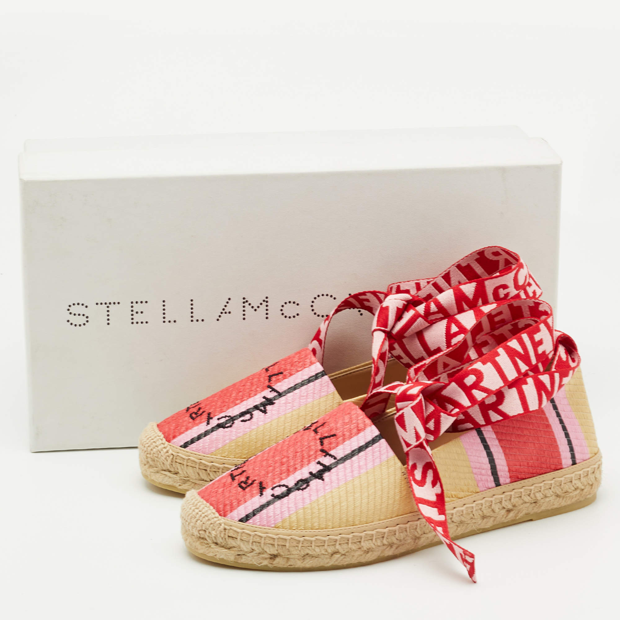 Stella McCartney Multicolor Striped Raffia Gaia Espadrille