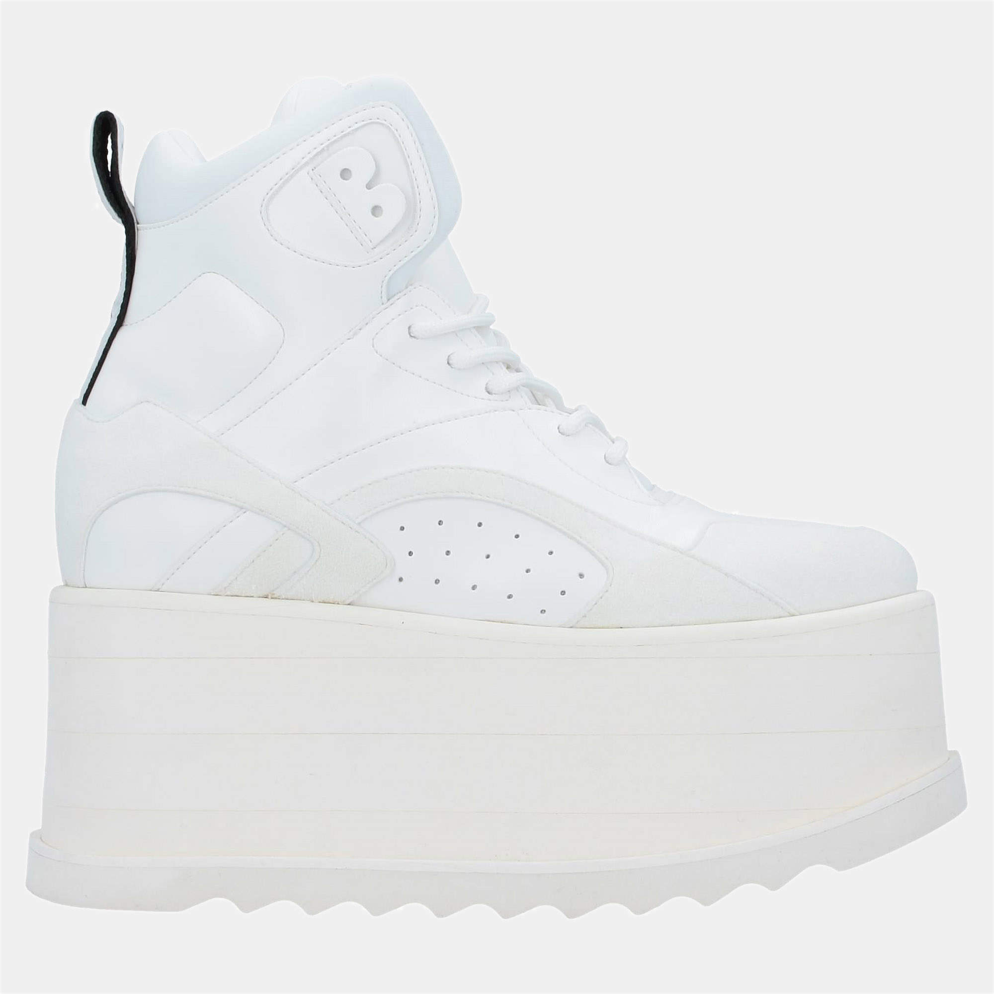 Pre Owned Stella Mccartney Faux Leather Platform Sneakers 35.5