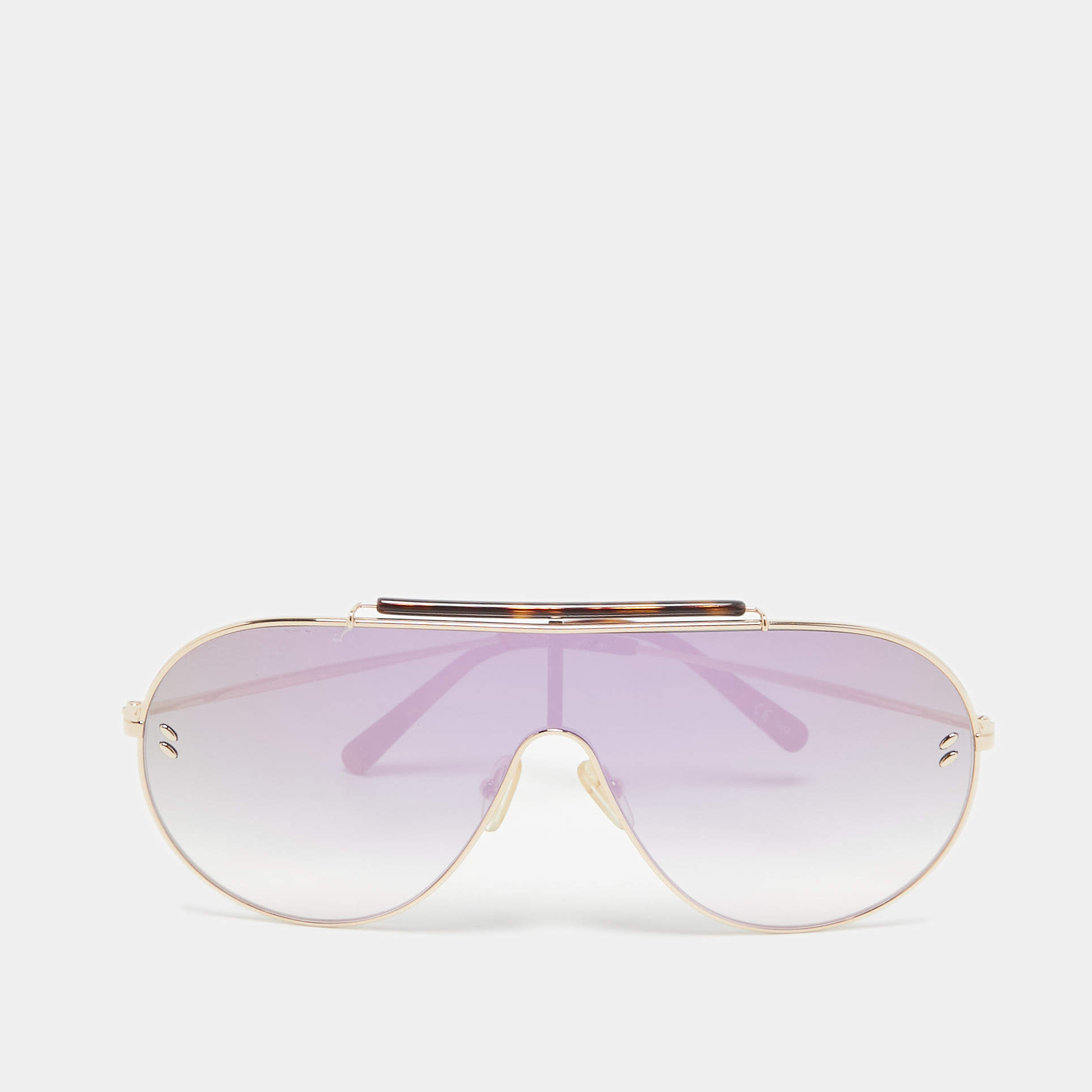 Stella McCartney Tortoise Brown/Iridescent Gradient SC0056S Shield Sunglasses