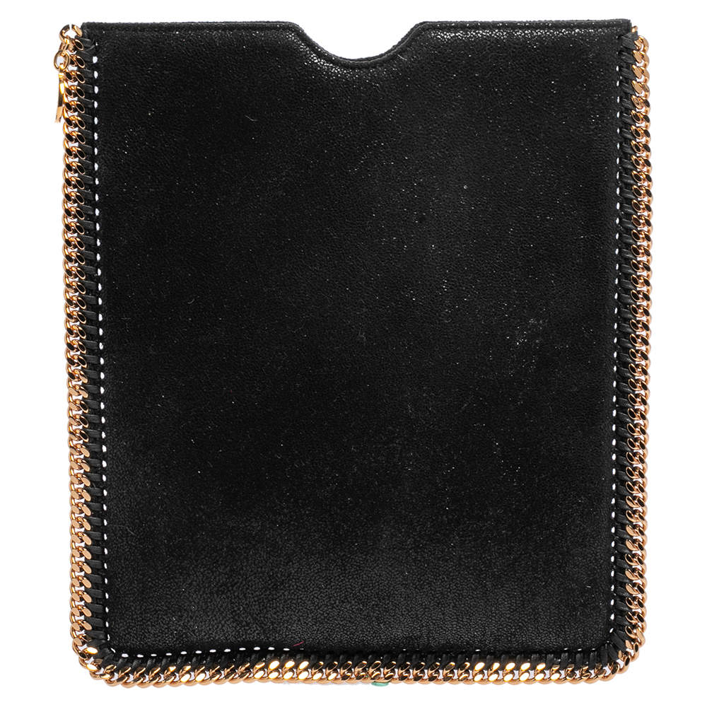 Stella McCartney Black Faux Leather Falabella iPad Case