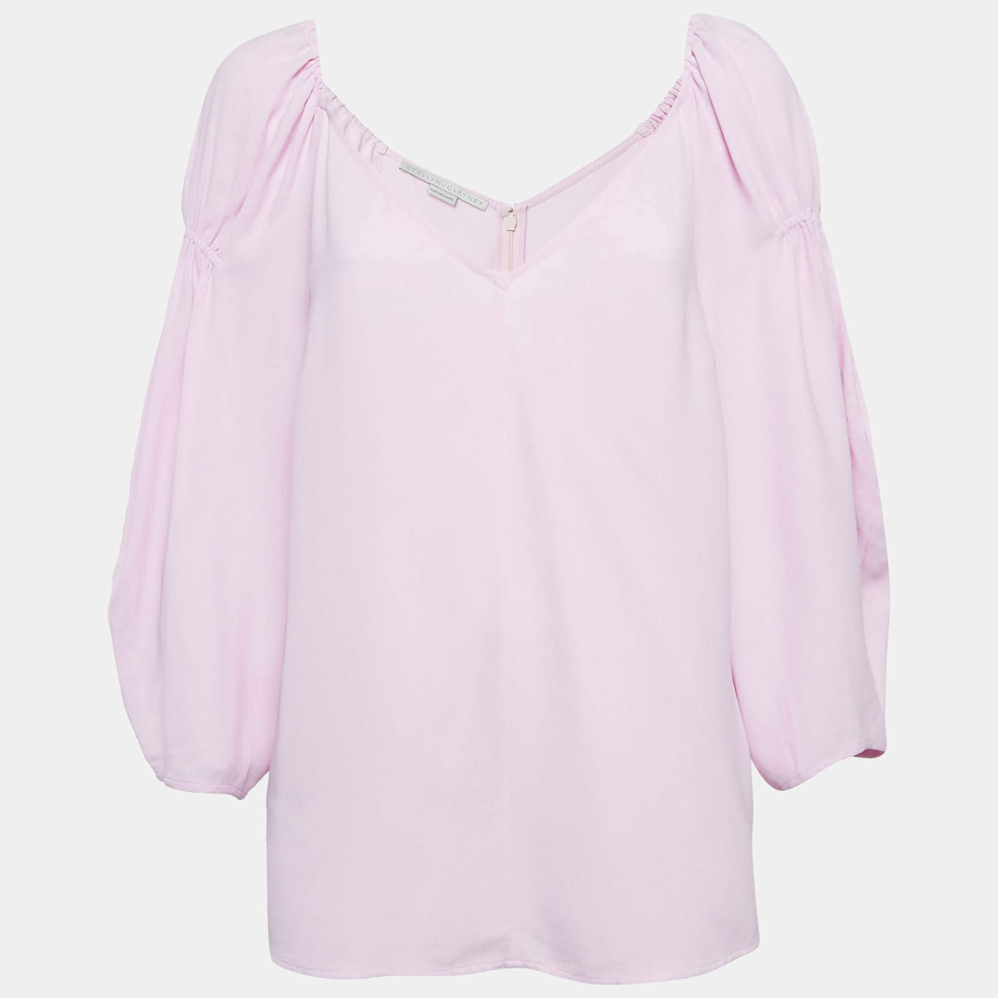 Pre Owned Stella McCartney Pink Crepe Oversized Top M