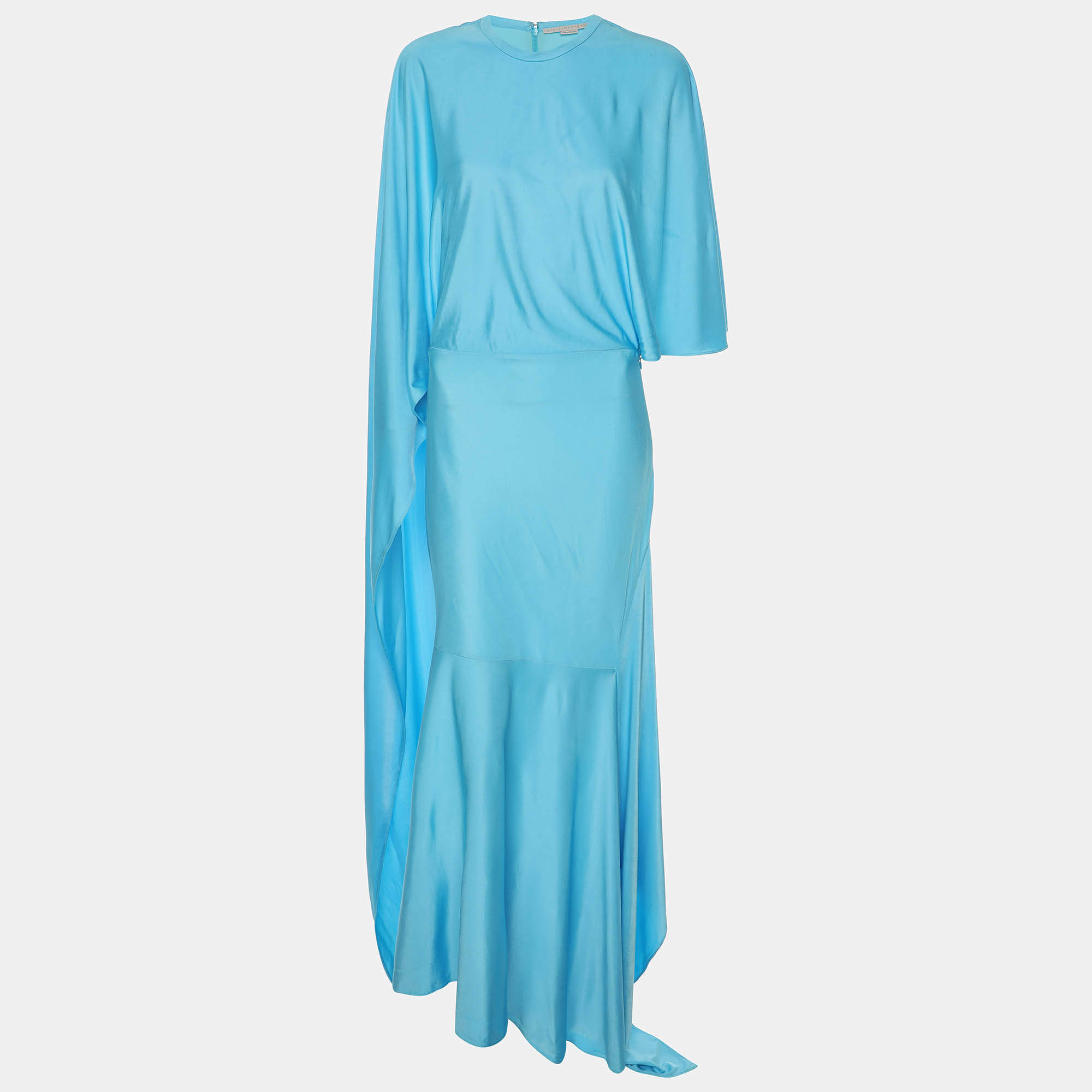 ワンピース Stella Mccartney Light-blue long dress Stella McCartney Light Blue Jersey Cape-effect Asymmetric