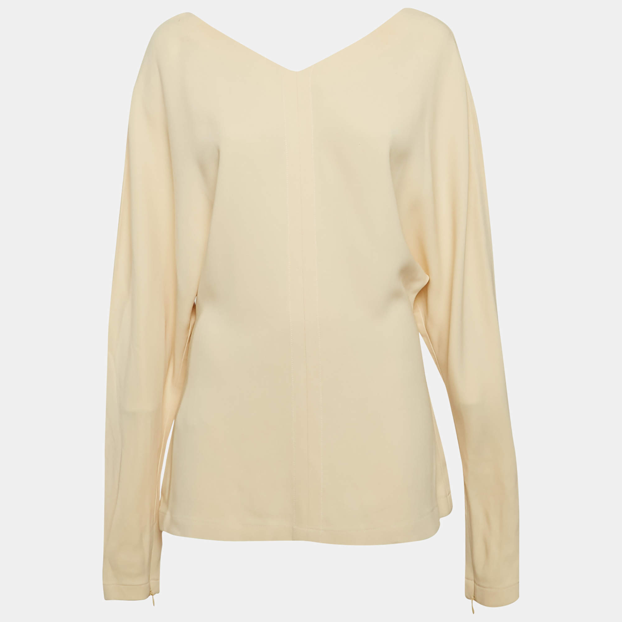 Stella McCartney Cream Crepe Dolman Sleeve Top M