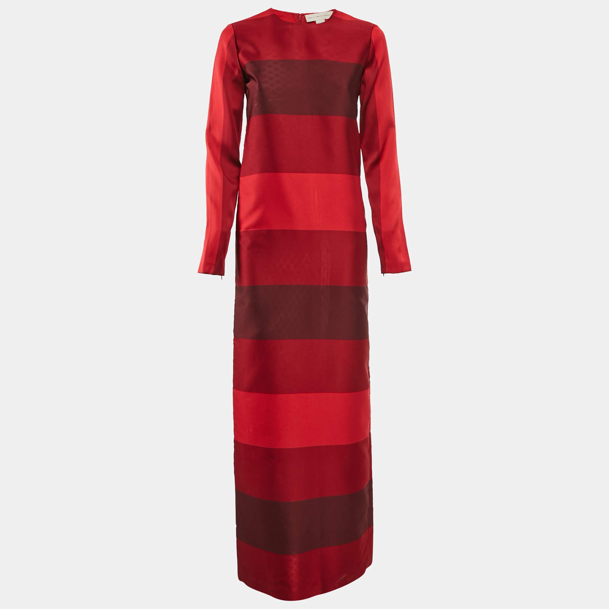 Stella McCartney Red Crepe Full Sleeve Maxi Dress S
