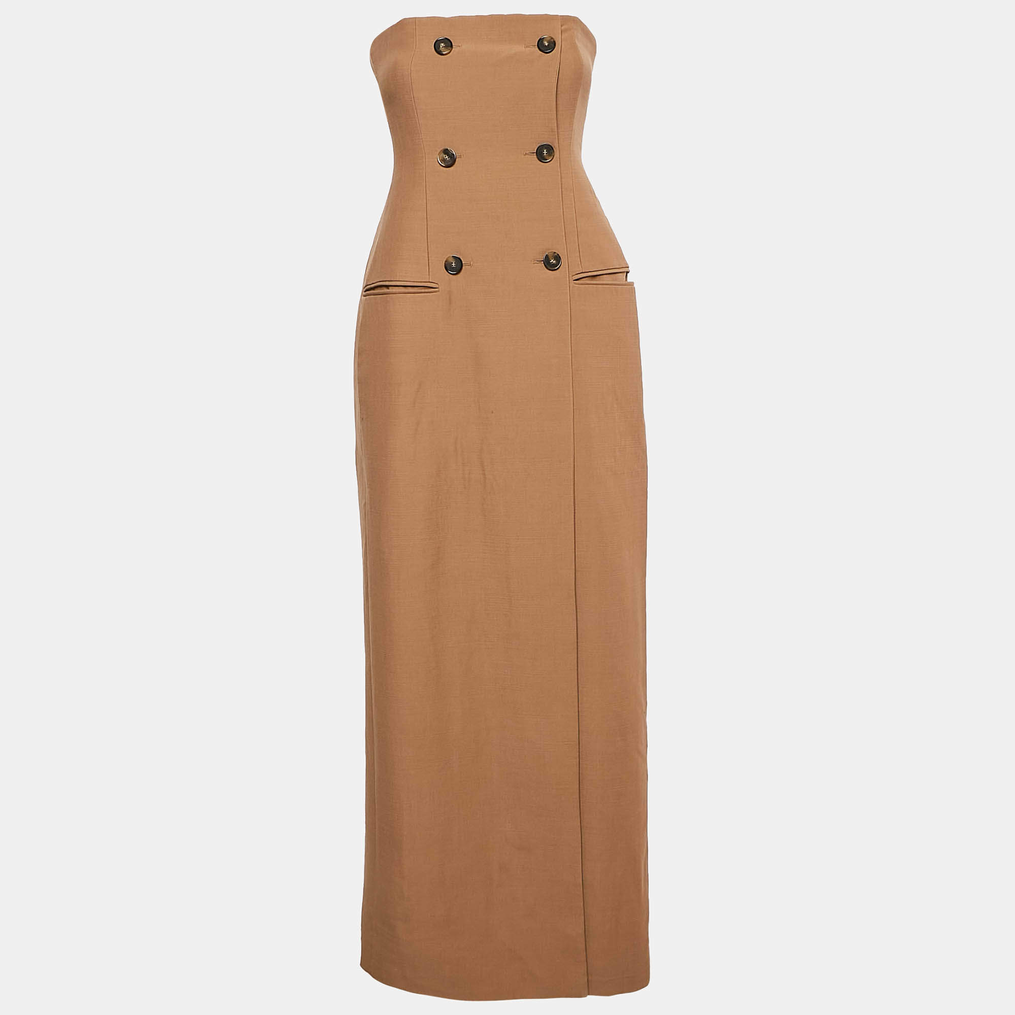 Stella McCartney Brown Strapless Bustier Gown S