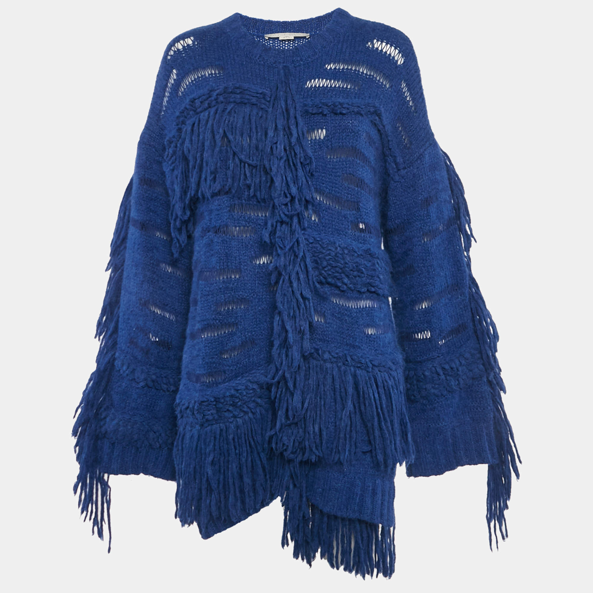 Stella McCartney Blue Knit Tassel Detail Sweater S
