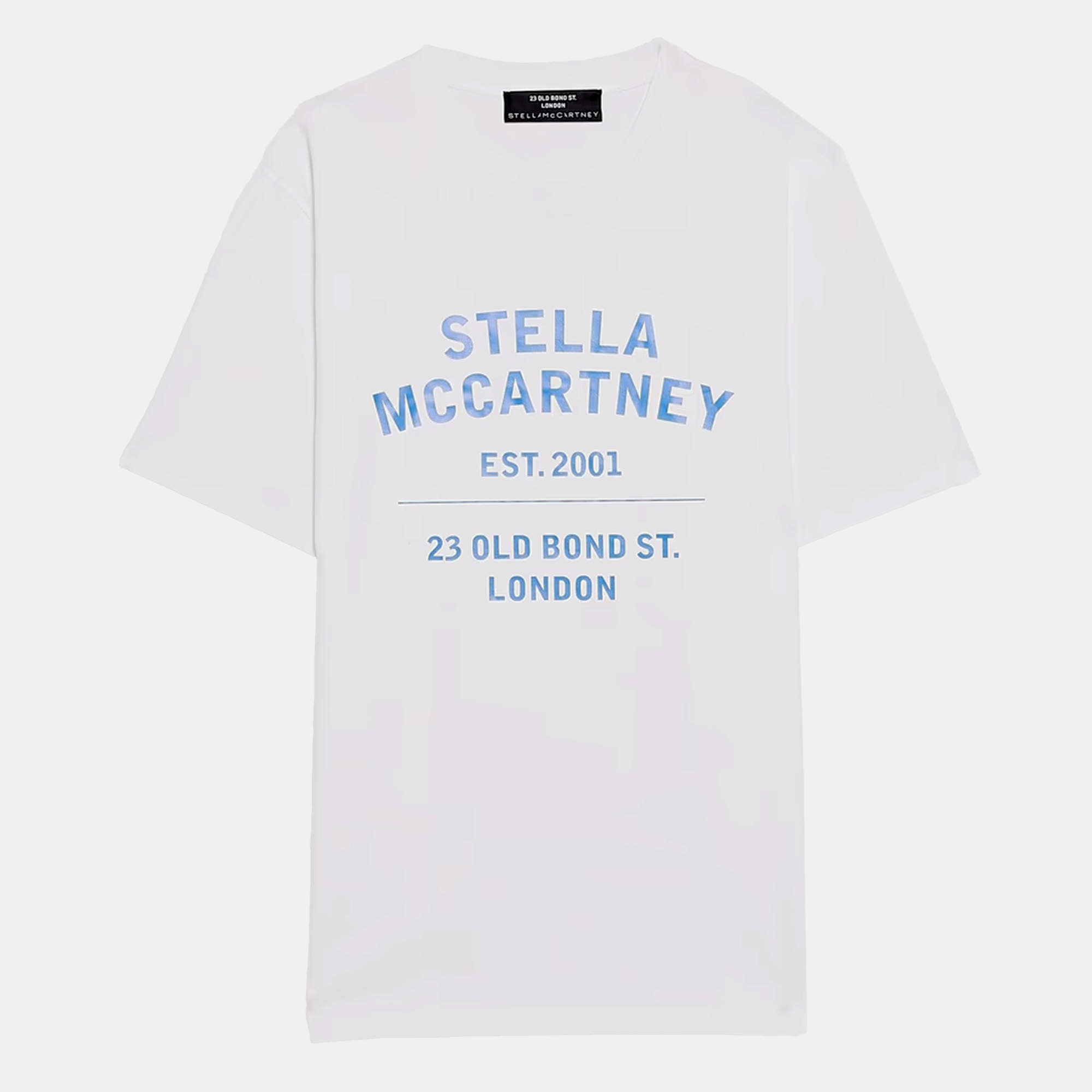 Stella McCartney White Logo Print Crew Neck T-Shirt S