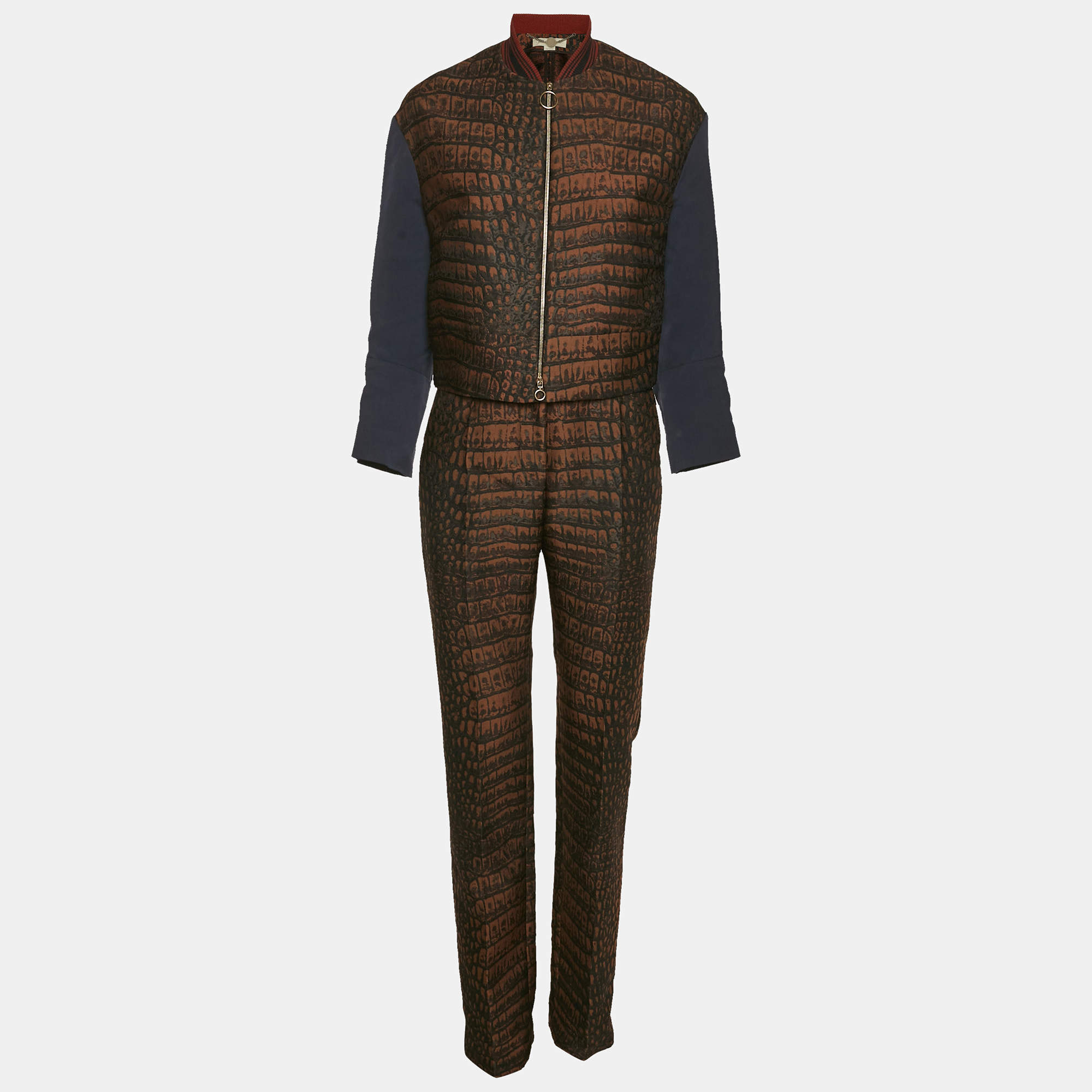 Stella McCartney Brown Jacquard Jacket and Trousers Set XS/M