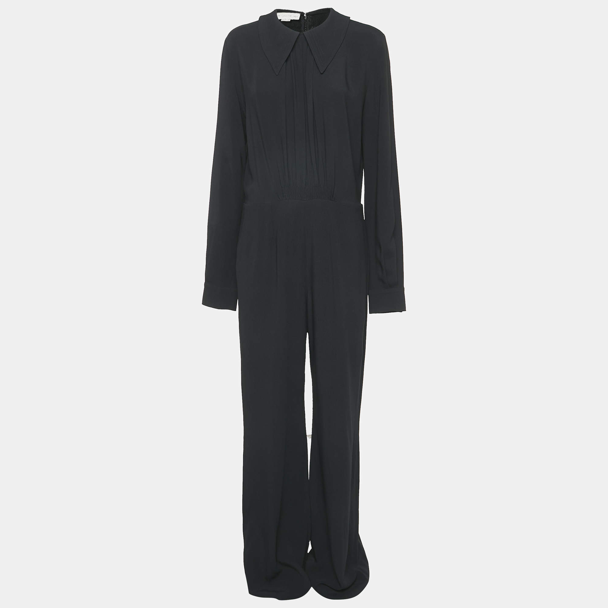 Stella McCartney Black Crepe Long Sleeve Jumpsuit M