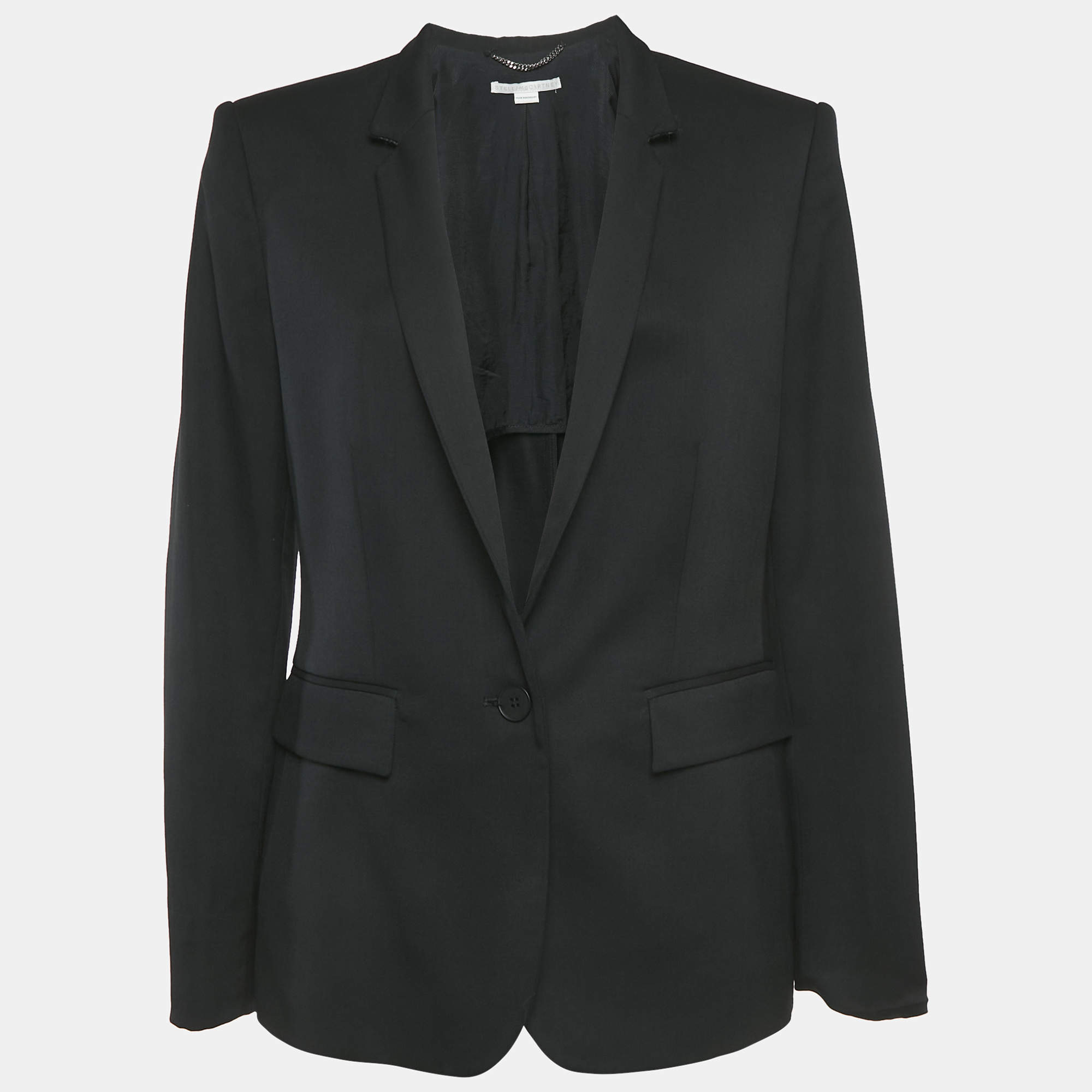 Stella McCartney Black Wool Button Front Blazer M