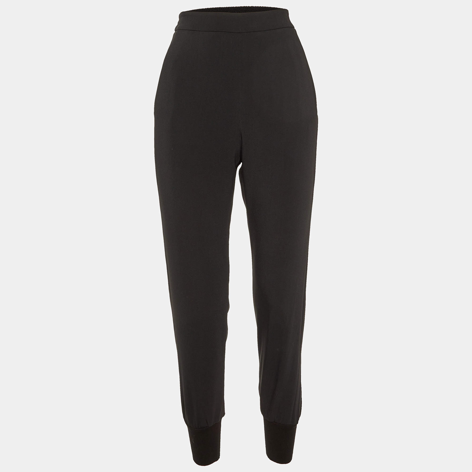 Stella McCartney Black Crepe Jogger Pants XS
