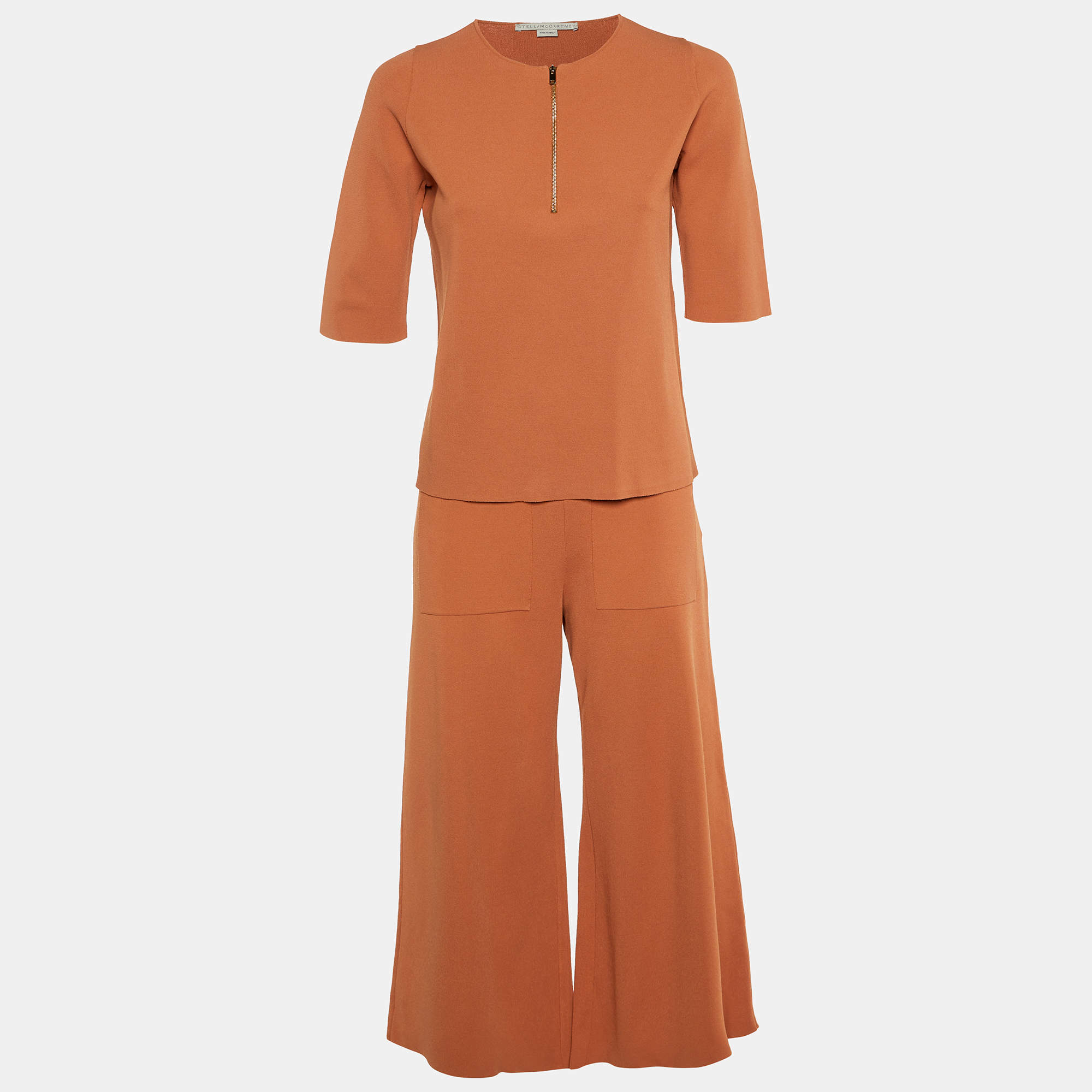 Stella McCartney Brick Brown Jersey Top & Culottes Set XS