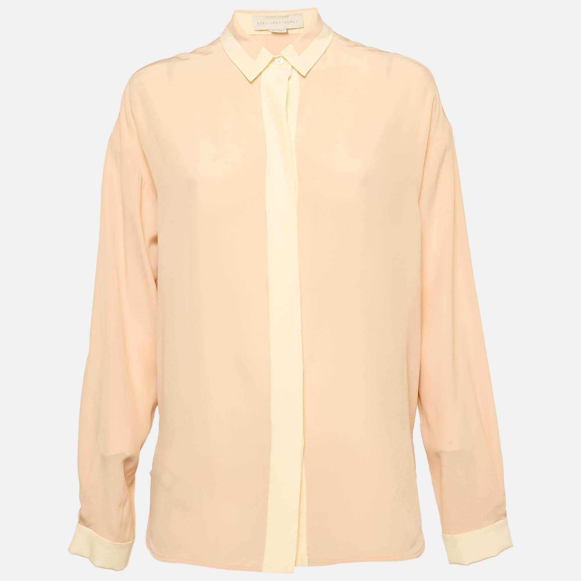 Stella McCartney Pink Silk Long Sleeve Shirt S