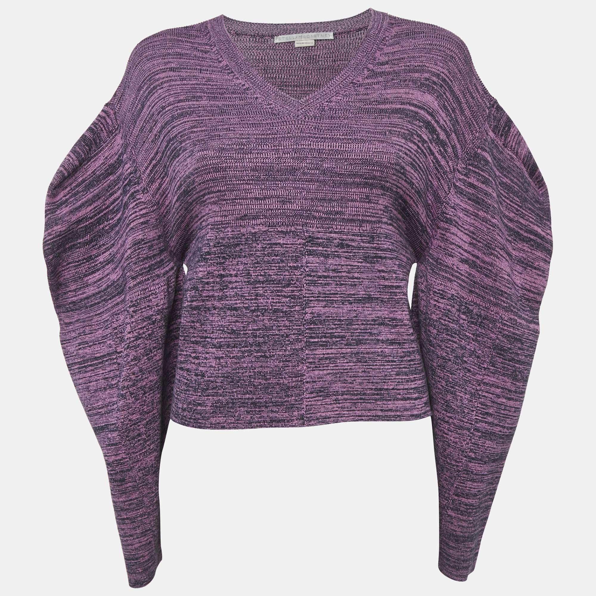 Stella McCartney Purple Patterned Cotton Knit Sweater M