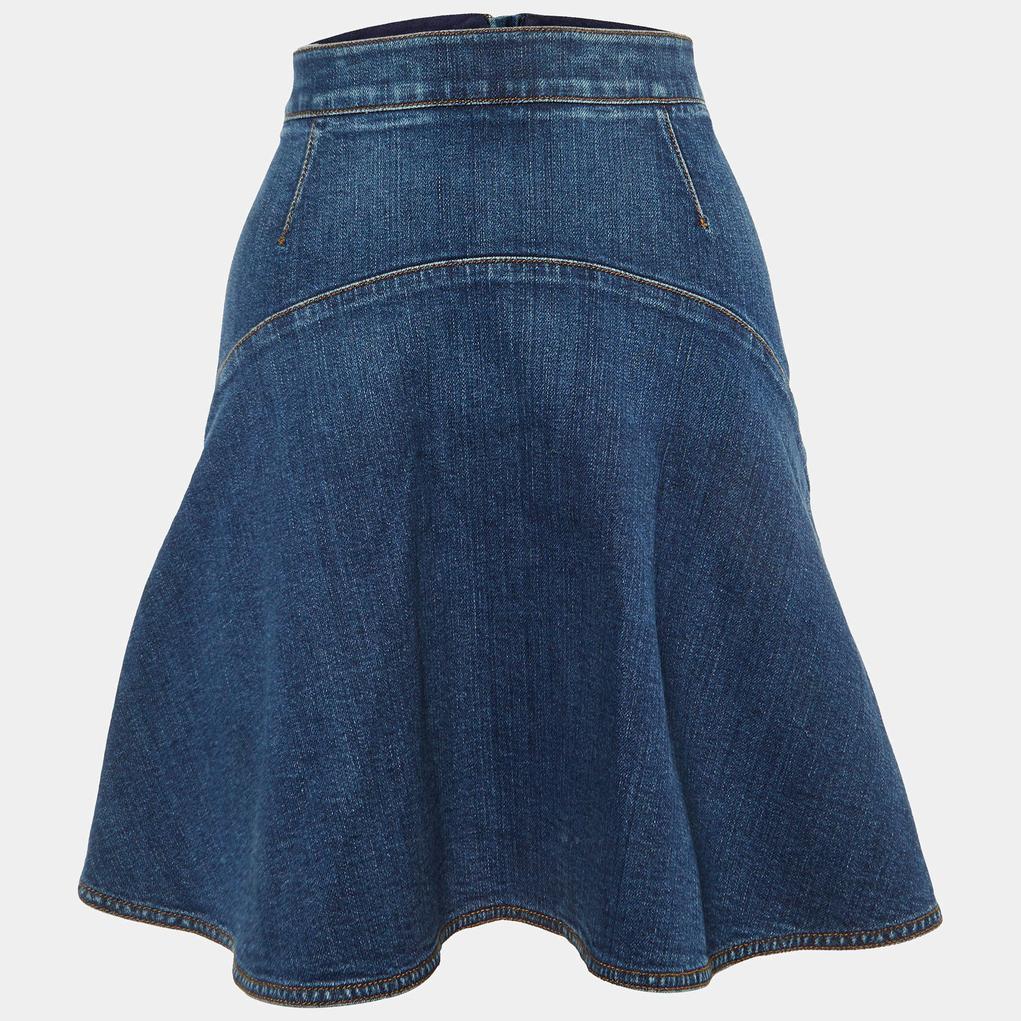 Stella McCartney Blue Denim A-Line Mini Skirt S
