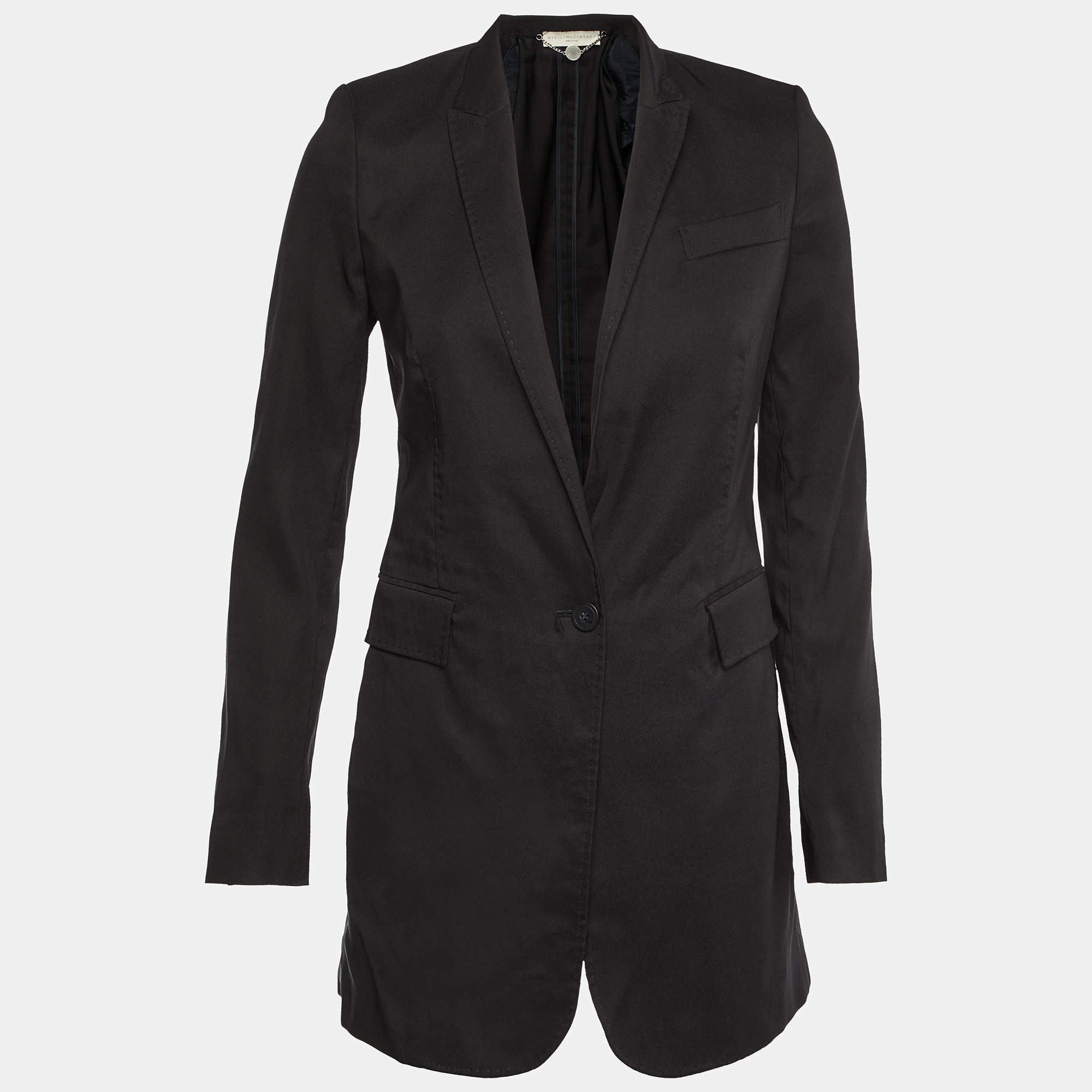 Pre Owned Stella McCartney Black Silk Blend Single Breasted Blazer S