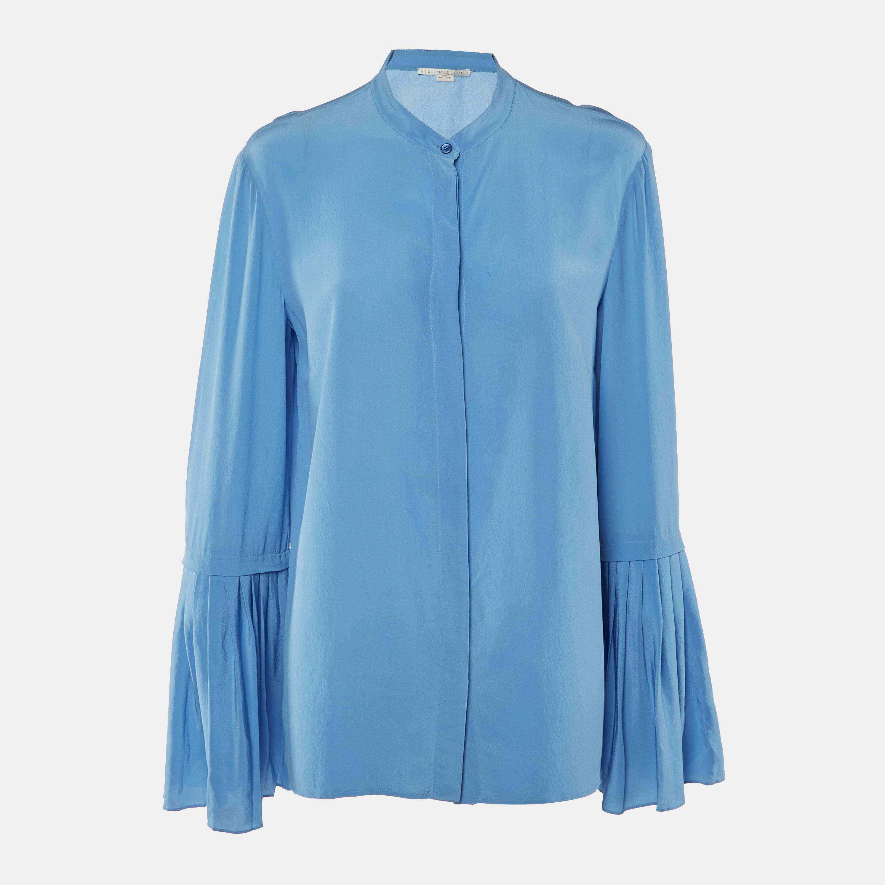 Pre Owned Stella McCartney Blue Silk Flared Sleeve Top L