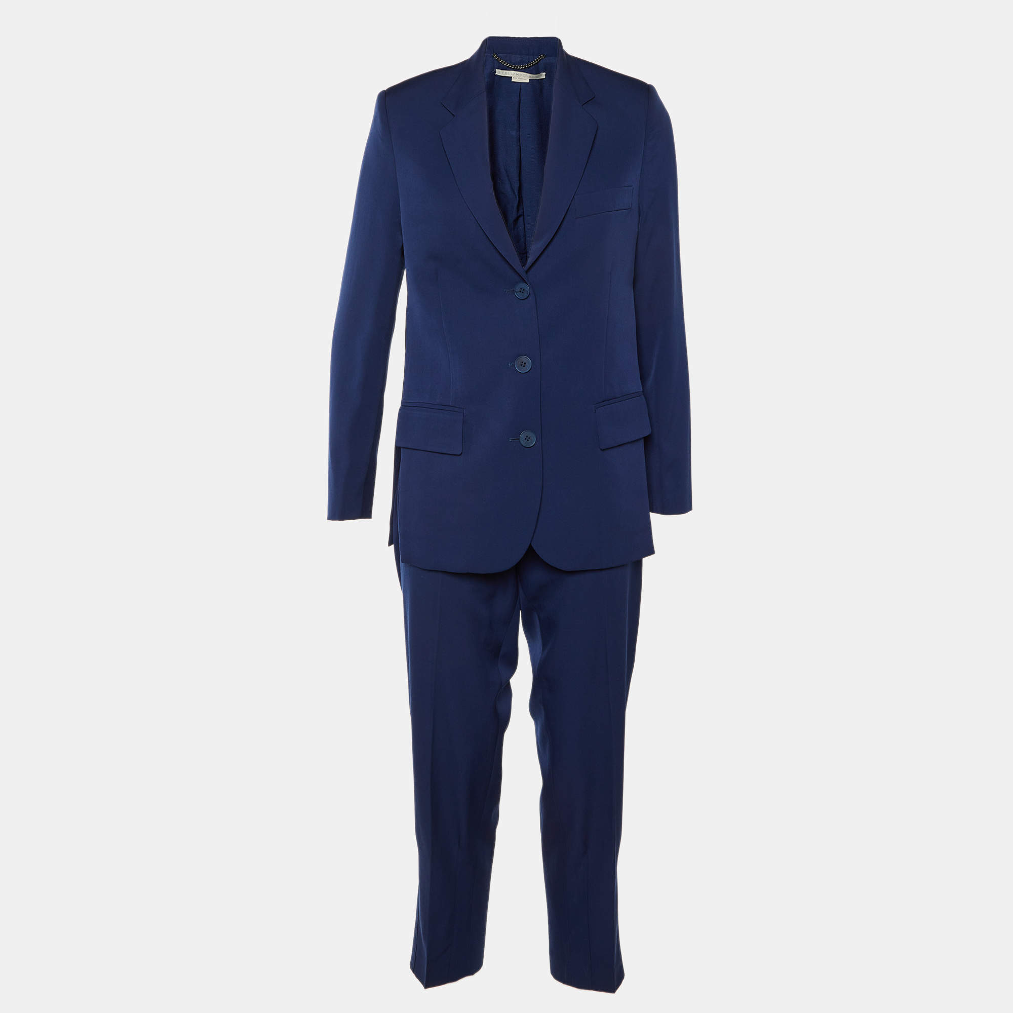 Pre Owned Stella McCartney Blue Wool Tailored Pantsuit XS